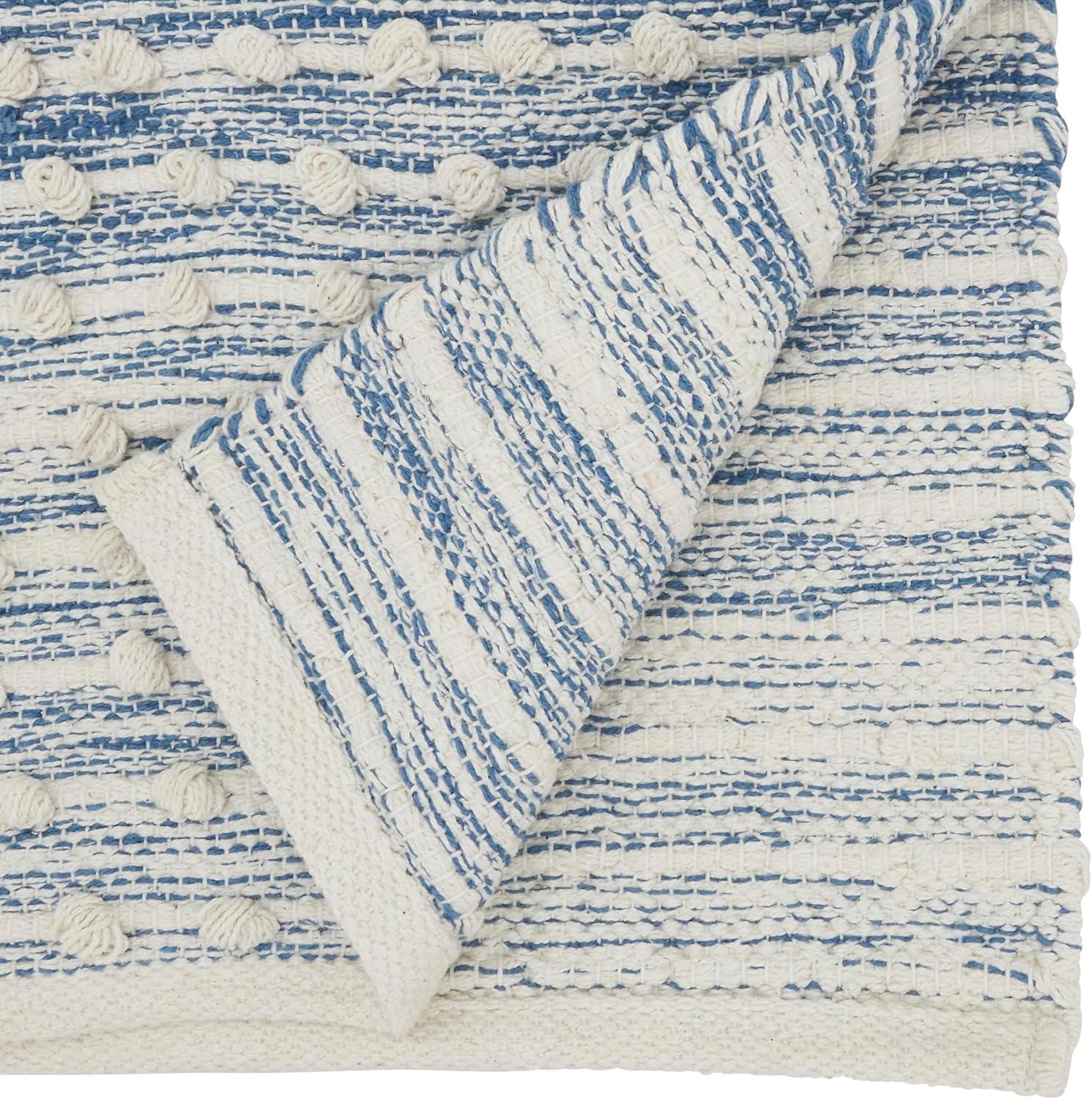 Blue and White Cotton Bohemian Table Runner