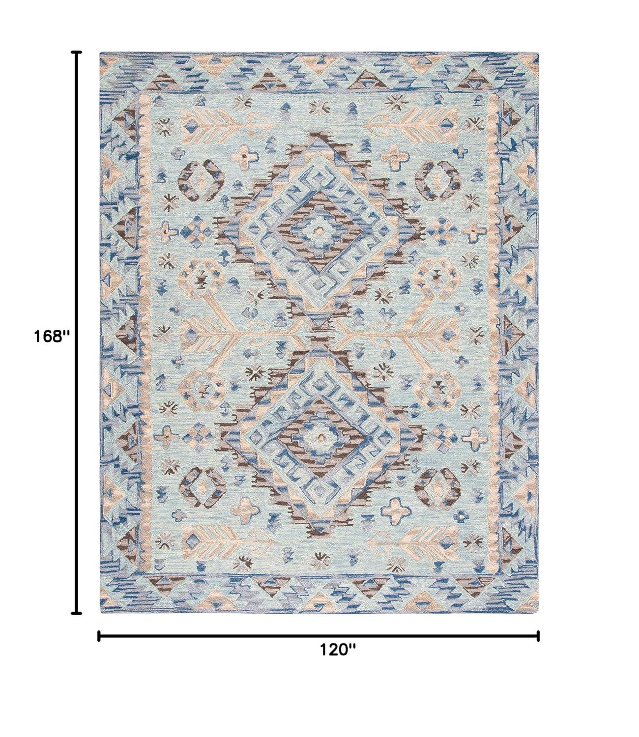 SAFAVIEH Aspen Briella Floral Wool Area Rug, Blue/Beige, 10' x 14'