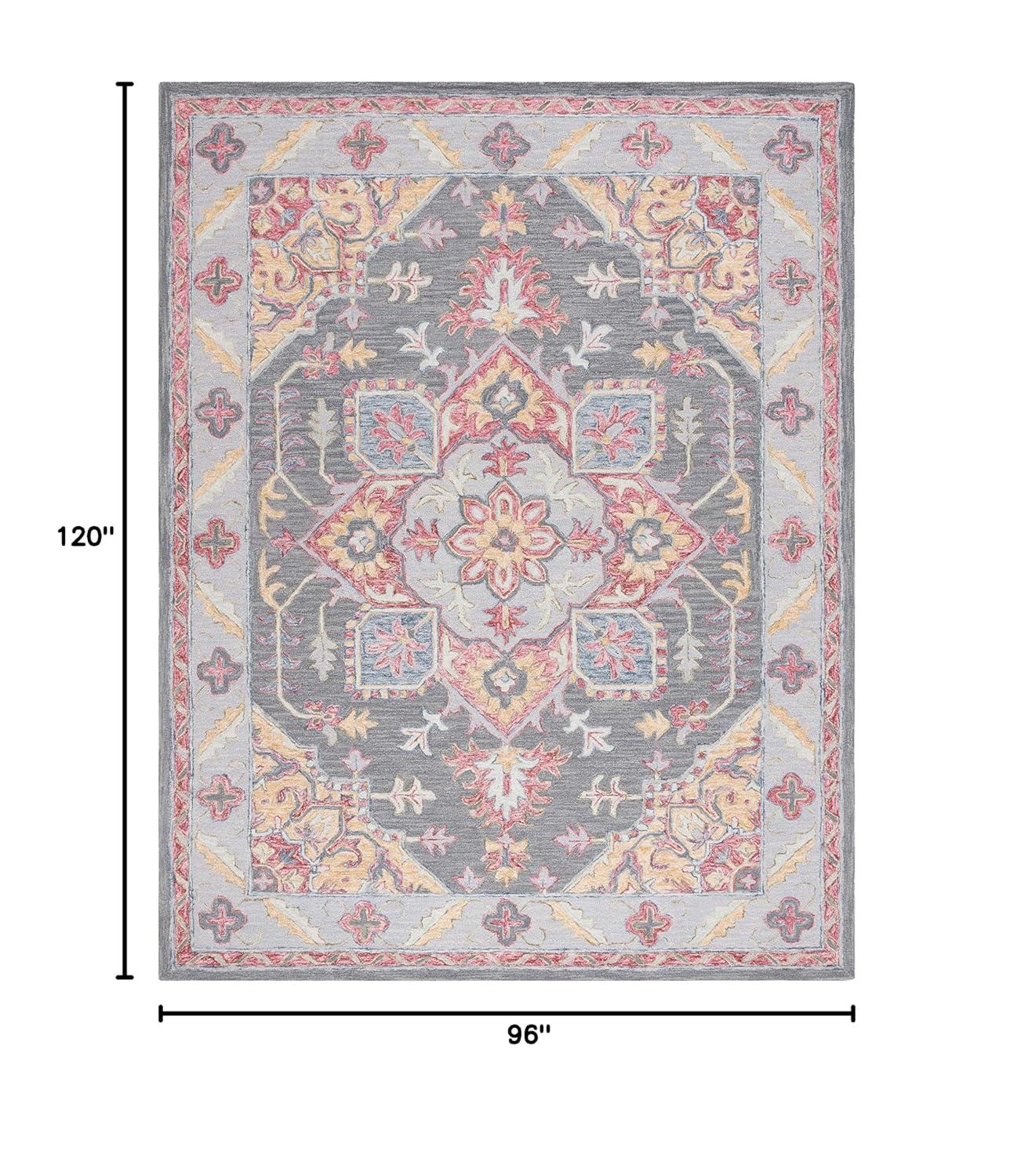 Metro MET352 Hand Tufted Indoor Area Rug - Ivory/Rust - 8'x10' - Safavieh
