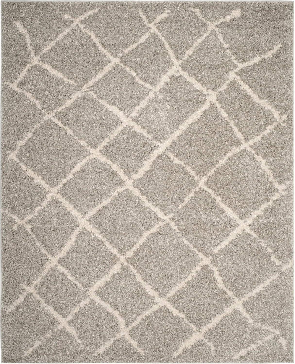 Handmade Gray Shag Easy-Care Synthetic Rug 8' x 10'