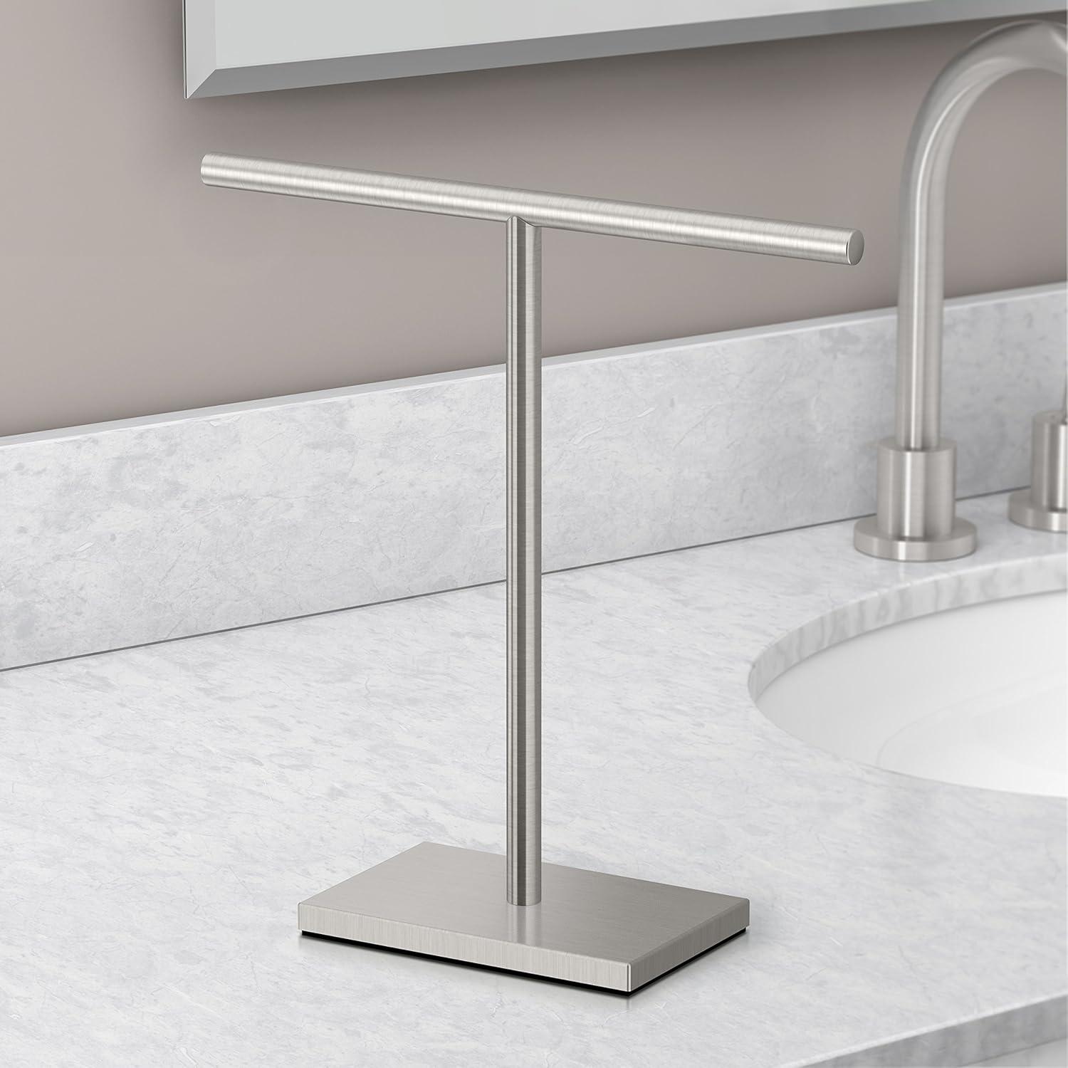 Freestanding Countertop Hand Towel Holder | 11.13"H x 10.50"W Weighted Base Towel Rack Stand