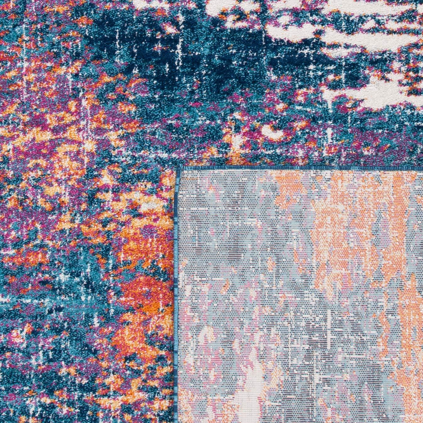Evoke EVK272 Power Loomed Indoor Area Rug - Navy/Orange - 5'3"x7'6" - Safavieh