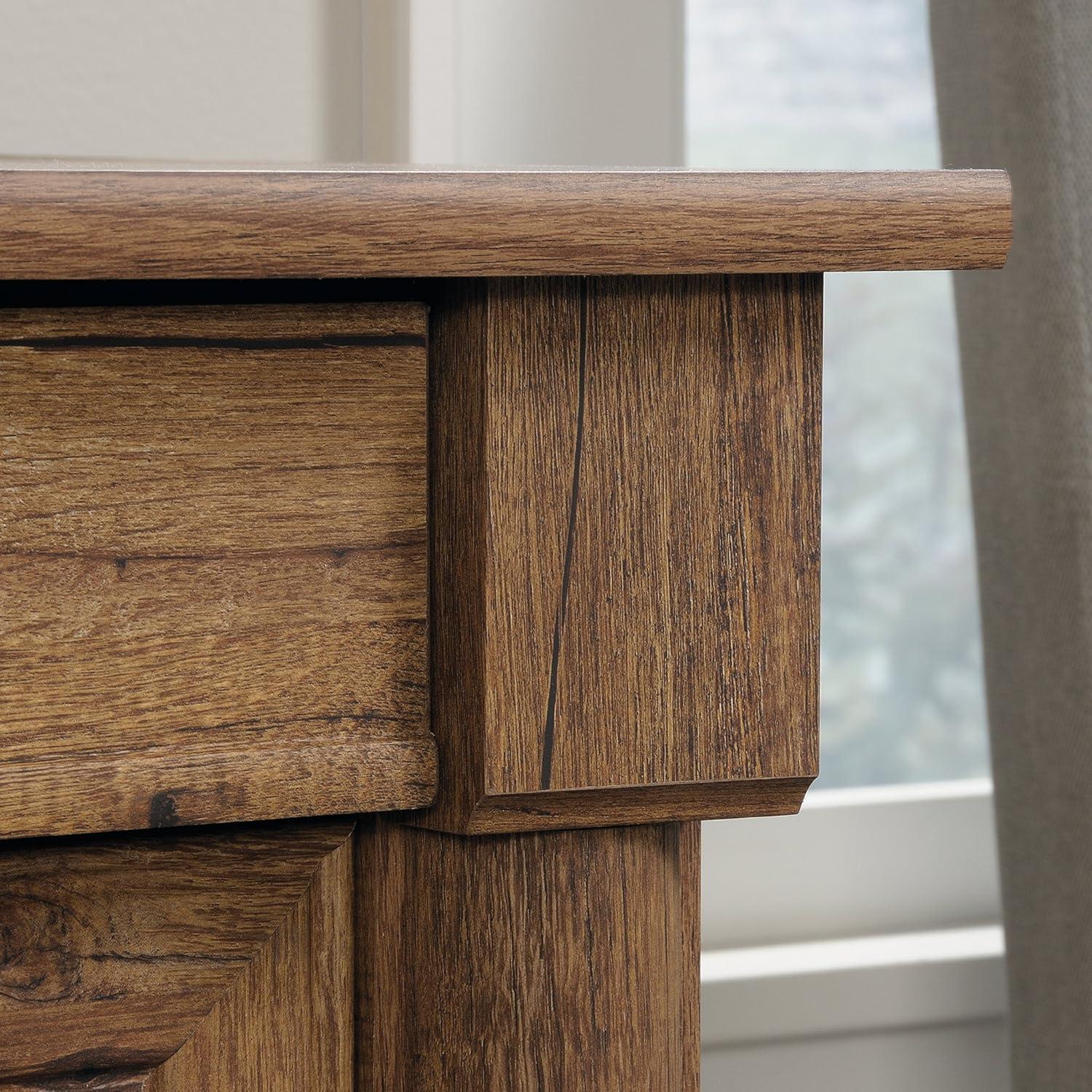 Palladia Computer Desk Vintage Oak Finish - Sauder: Executive, Metal Runners, Particle Board Frame