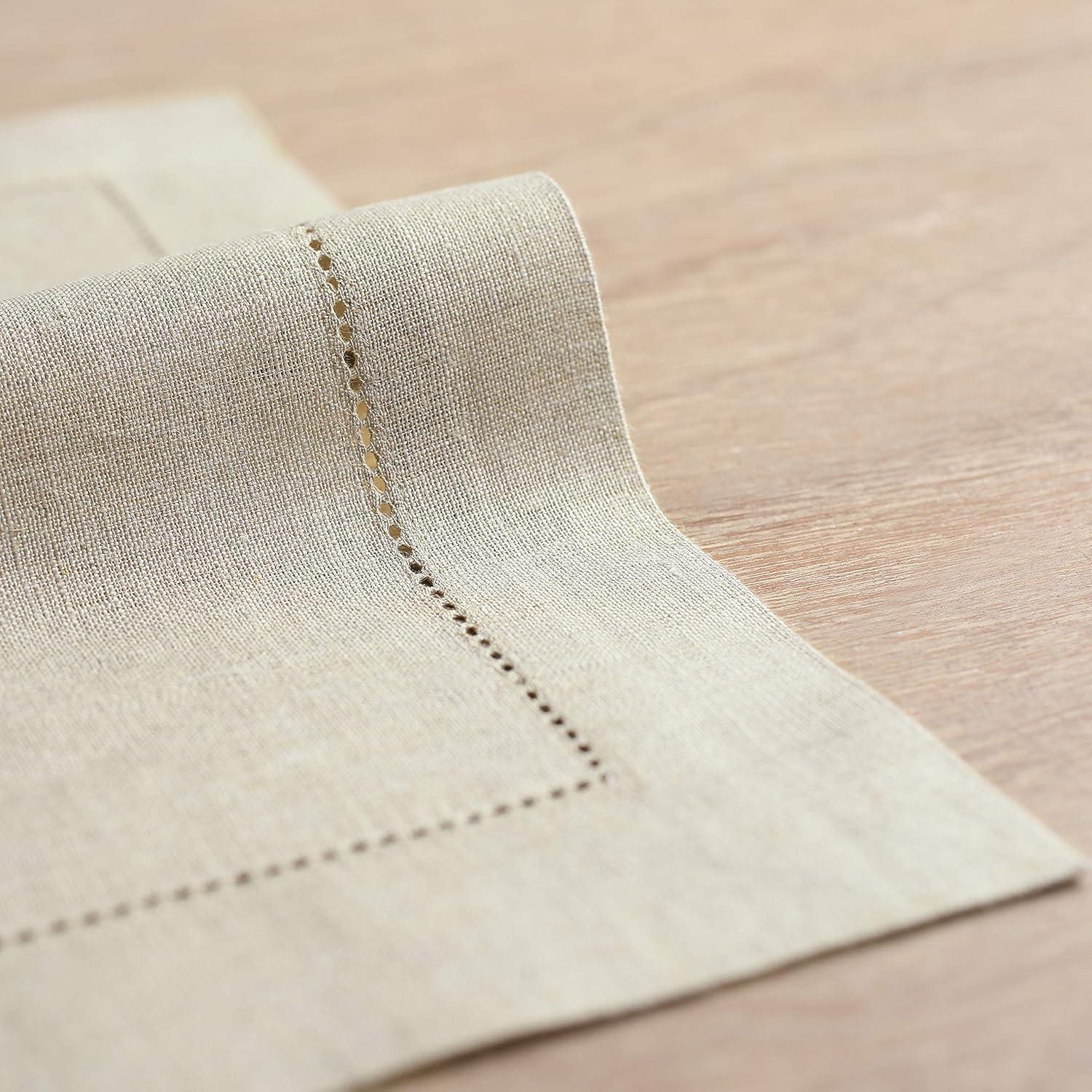 Solino Home 100% Pure Linen Hemstitch Placemats - Classic Hemstitch (Set of 4)