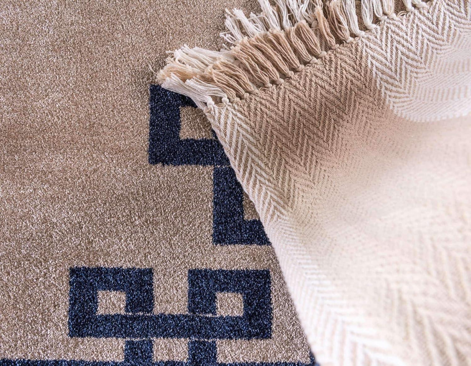 Athens Geometric Beige 7' 0 x 10' 0 Area Rug