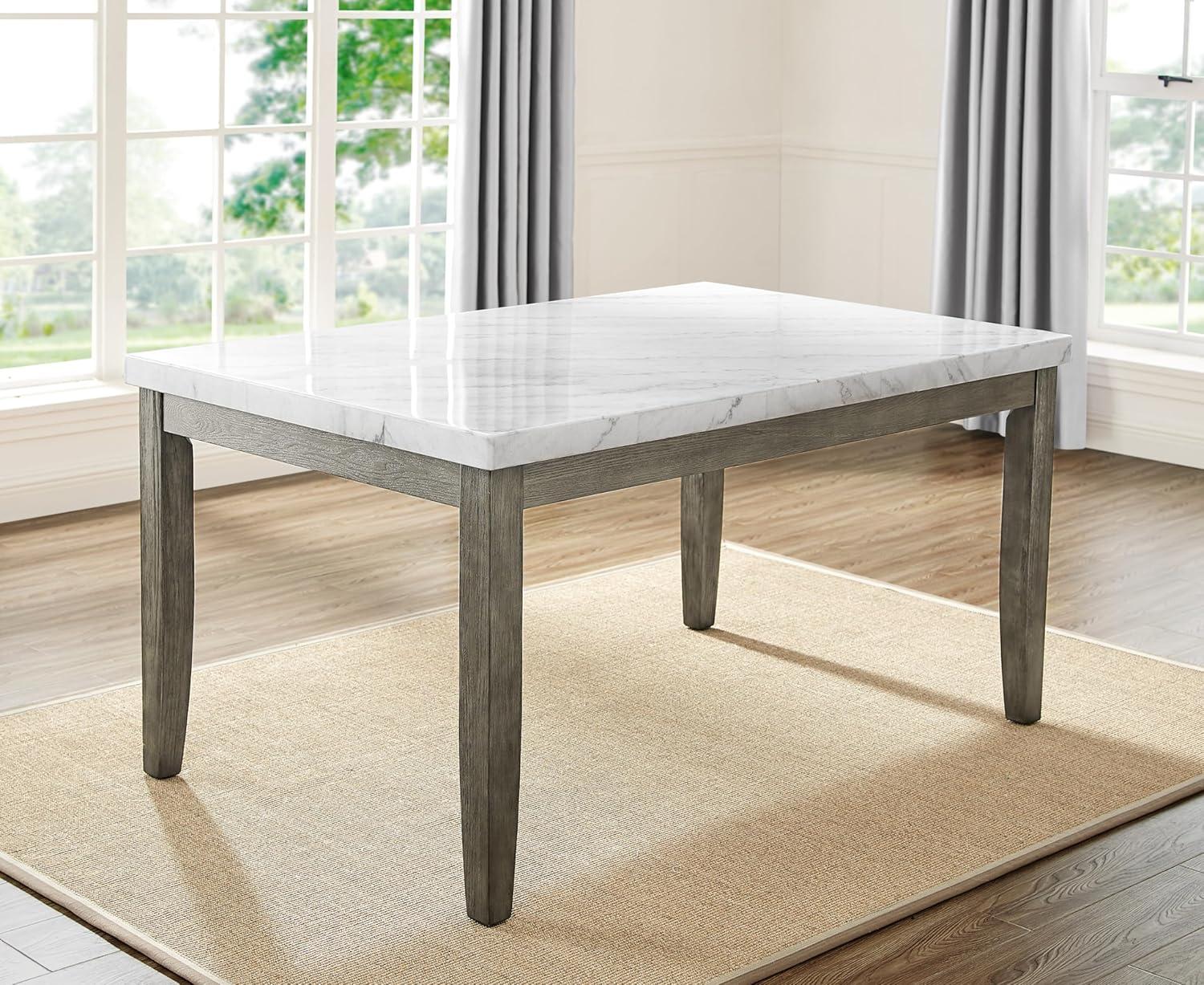 Steve Silver Emily White Marble Top Dining Table