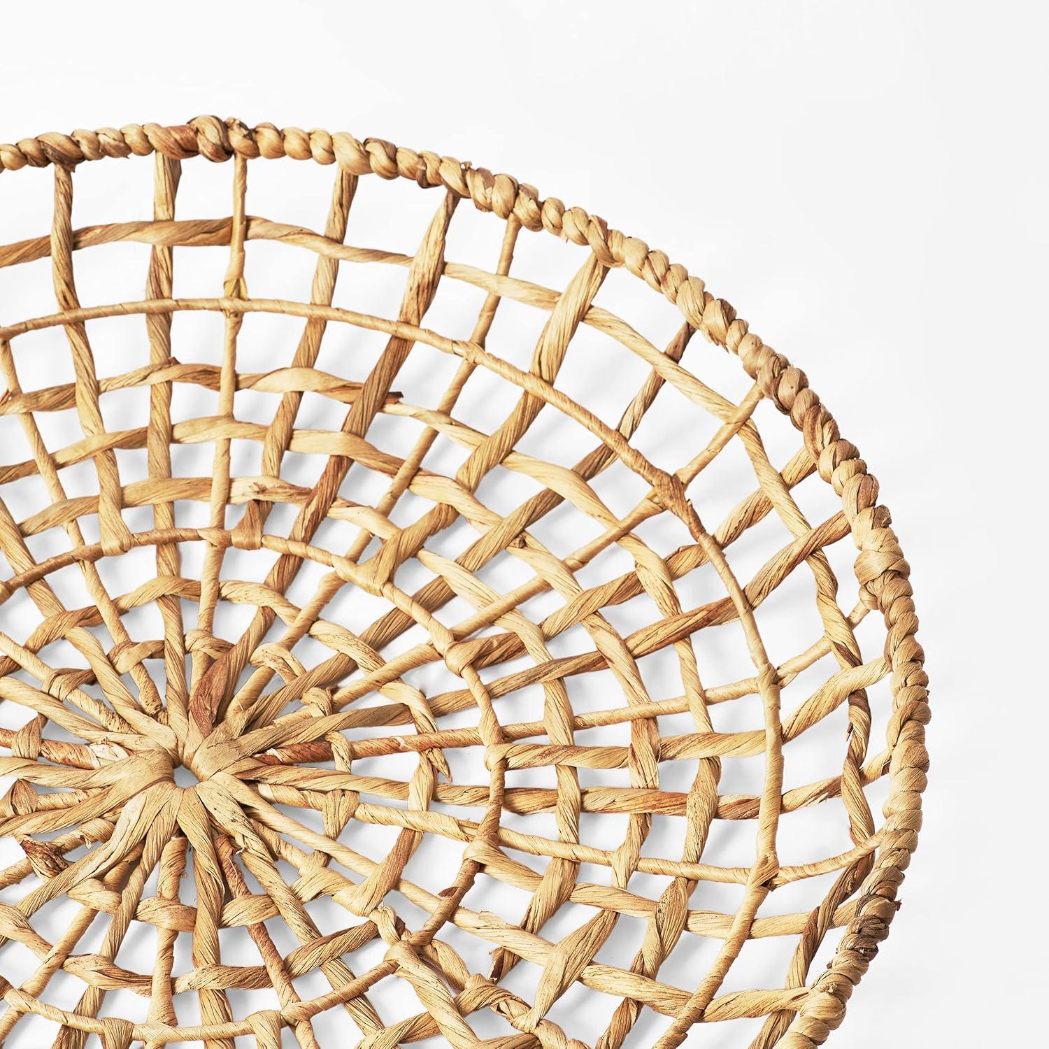 Artera Wicker Wall Basket Décor - Set of 3 Oversized D20" to D10", Natural Hanging Woven Baskets, Round Organic Wall Basket Decor Disks for Living Room or Bedroom, Unique Wall Plaque