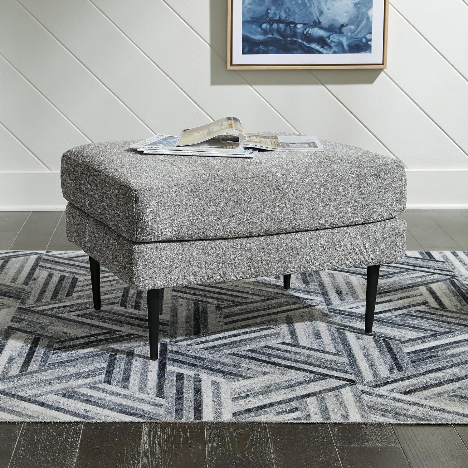 Signature Design by Ashley Contemporary Hazela Ottoman Chenille Charcoal