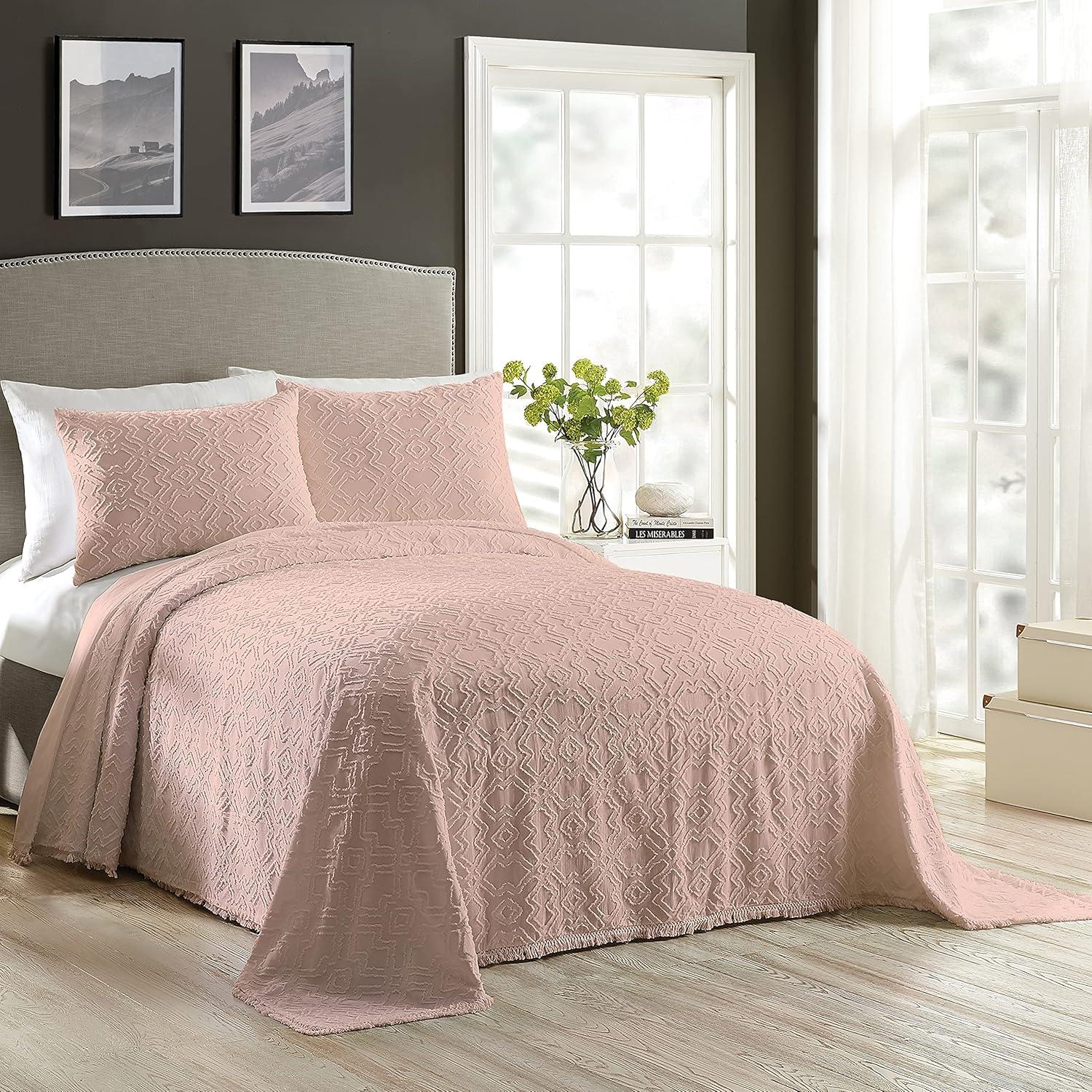 Avah Cotton Bedspread Twin Blush