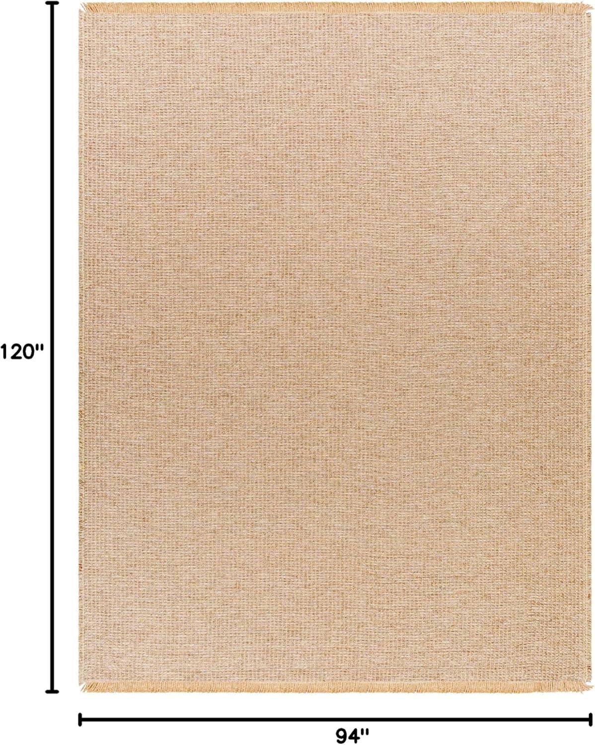 Kimi Light Brown Flat Woven Reversible Area Rug, 7'10" x 10'