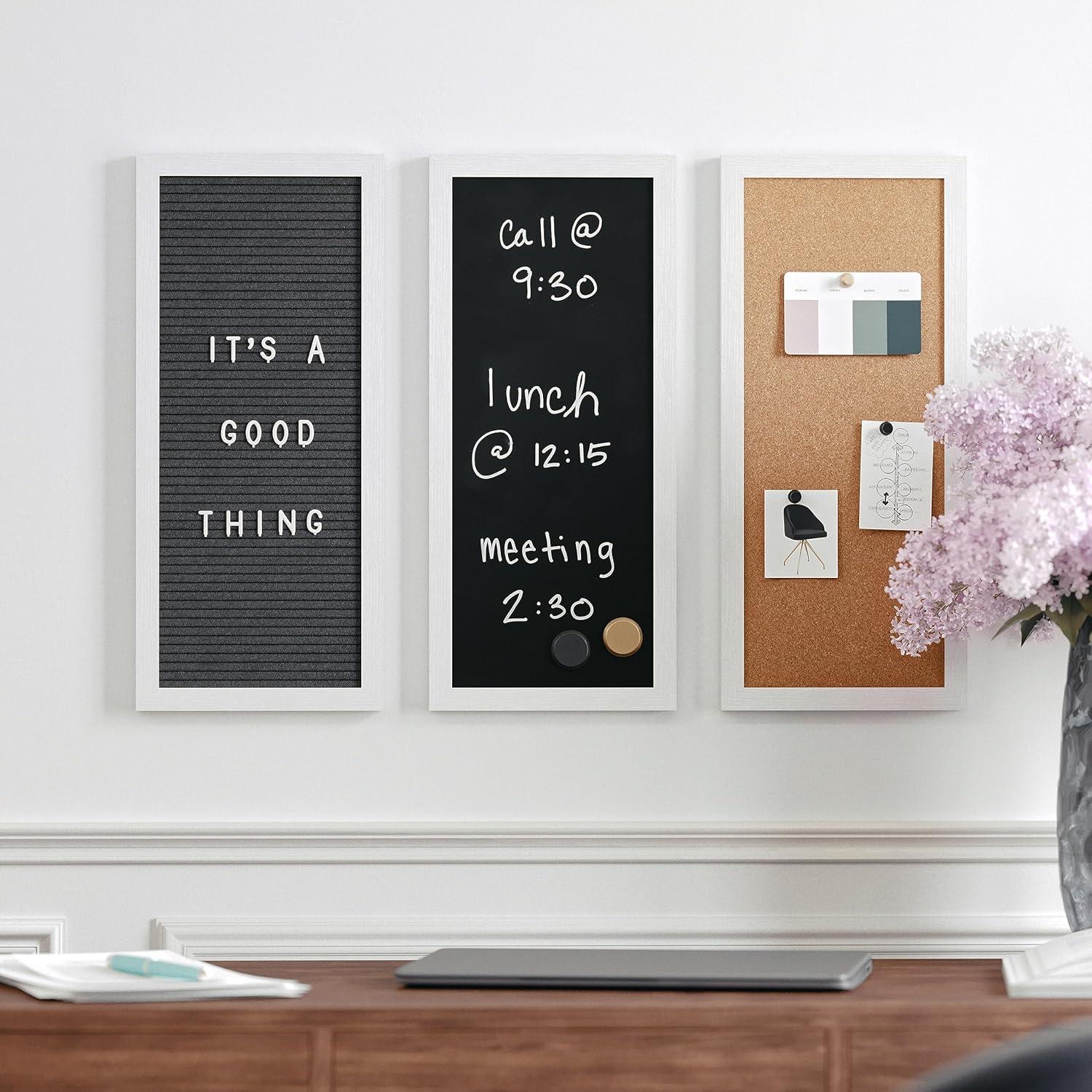 Thomas Martha Stewart Cork Board, Chalk Board, Letter Board Set with Included Push Pins, Magnets, Liquid Chalk