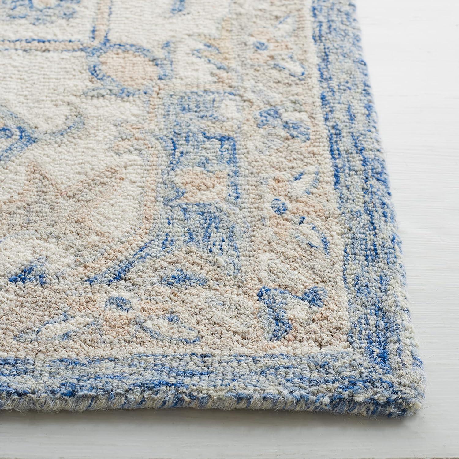 Micro-Loop MLP503 Hand Tufted Area Rug - Blue/Ivory - 5'x8' - Safavieh.