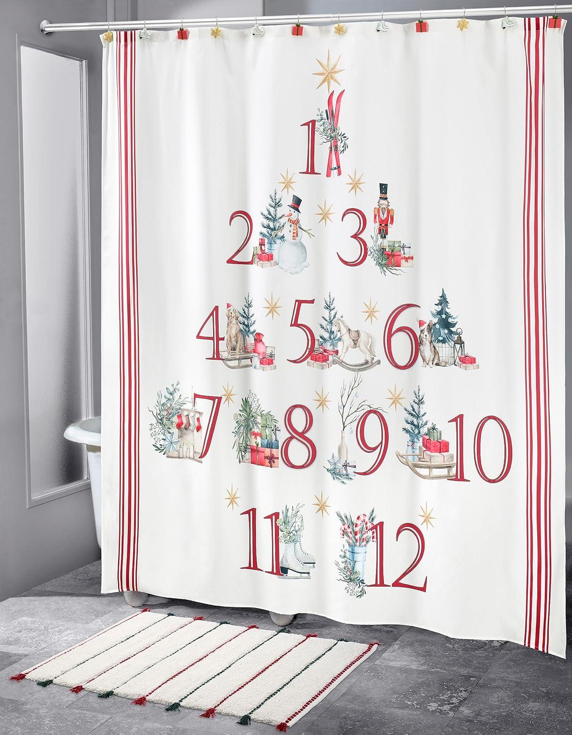 Avanti Linens Holiday Countdown Shower Curtain