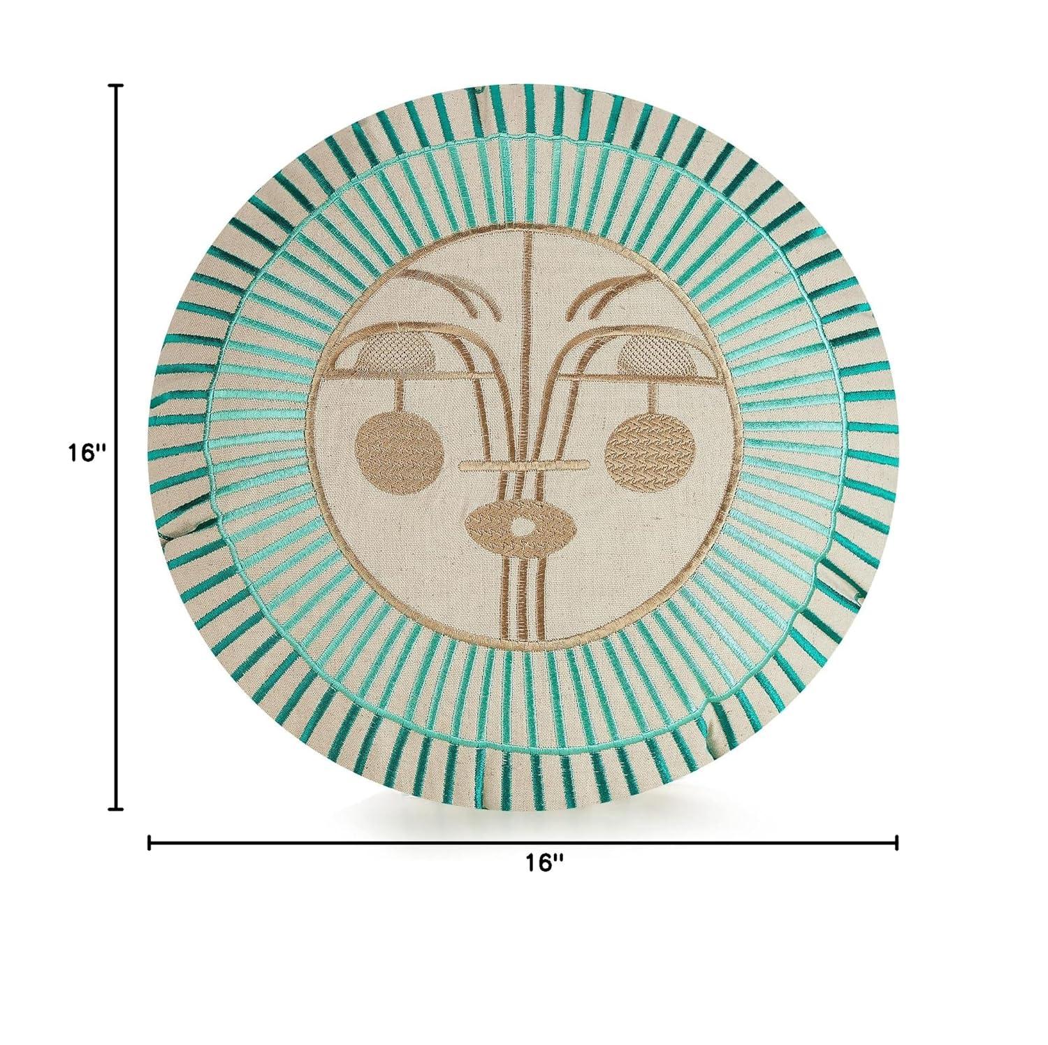 Jungalow Ayo Embroidered Round Pillow Cover & Insert