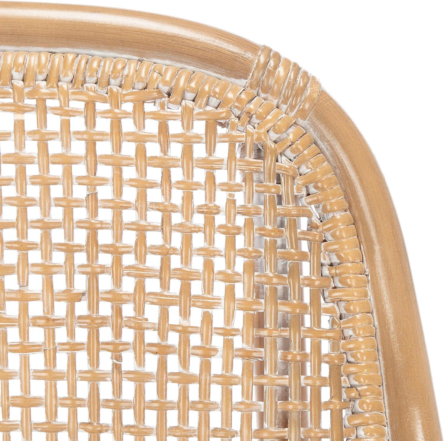 Charlie Rattan Accent Chair W/ Cushion - ACH6514 - White/Honey Brown Wash - Safavieh