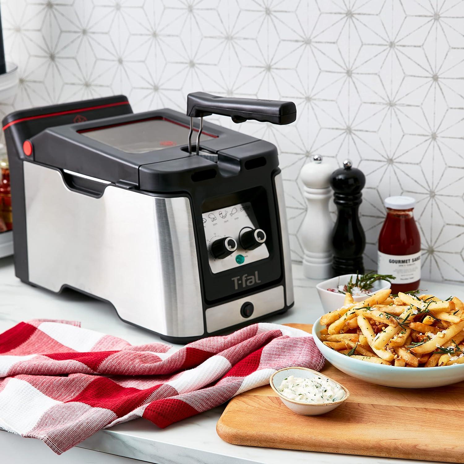 Compact Stainless Steel Electric Deep Fryer with Odor Reduction