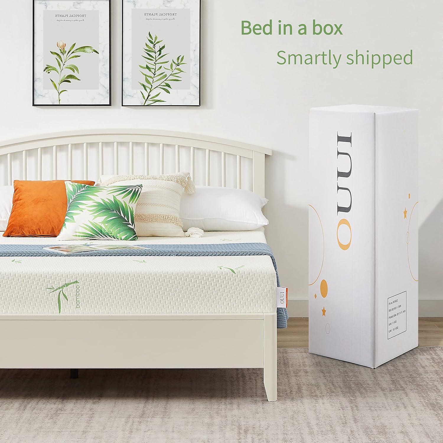 Twin Gel Memory Foam Mattress with Bamboo Cover