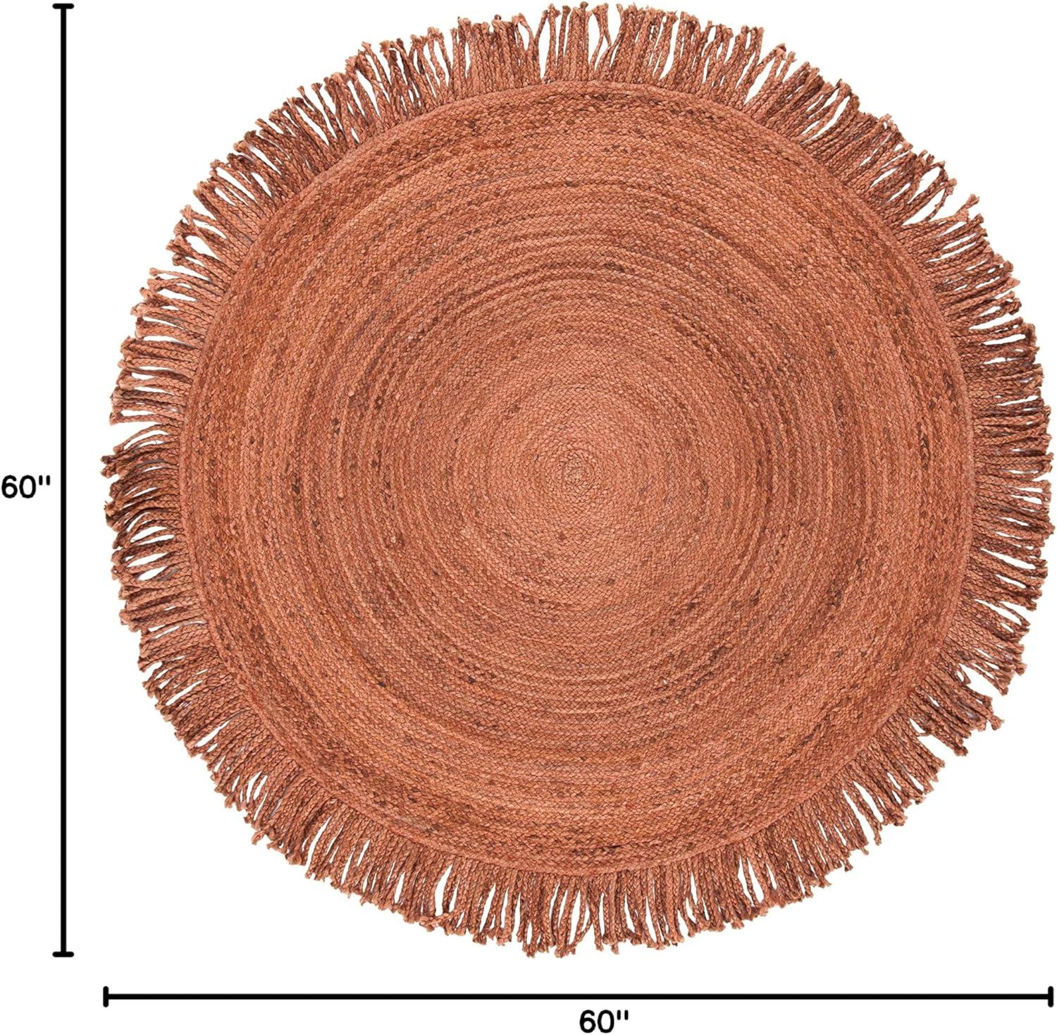 Braided BRD259 Hand Braided Area Rug - Rust - 5' round - Safavieh.