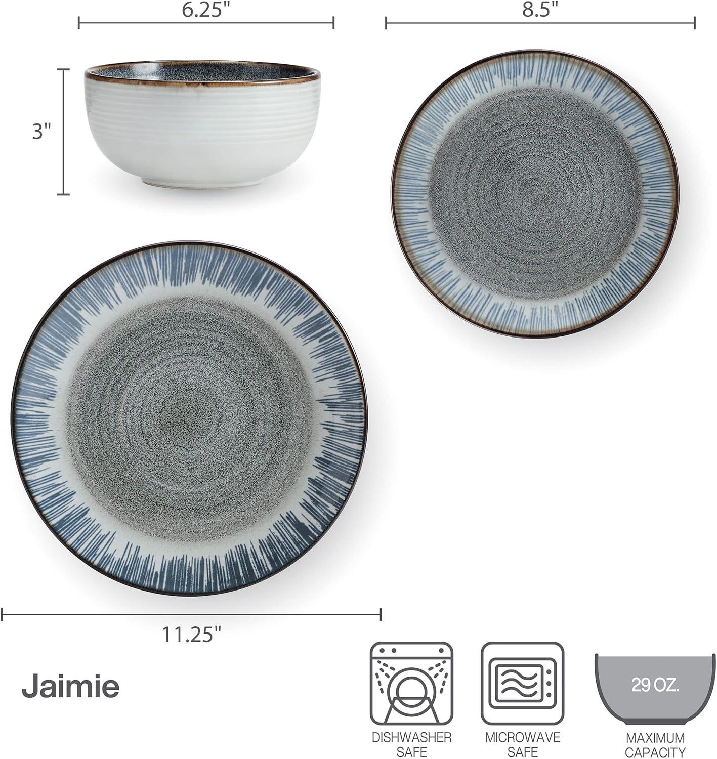 Jaimie 12-Piece Stoneware Dinnerware Set, Service for 4