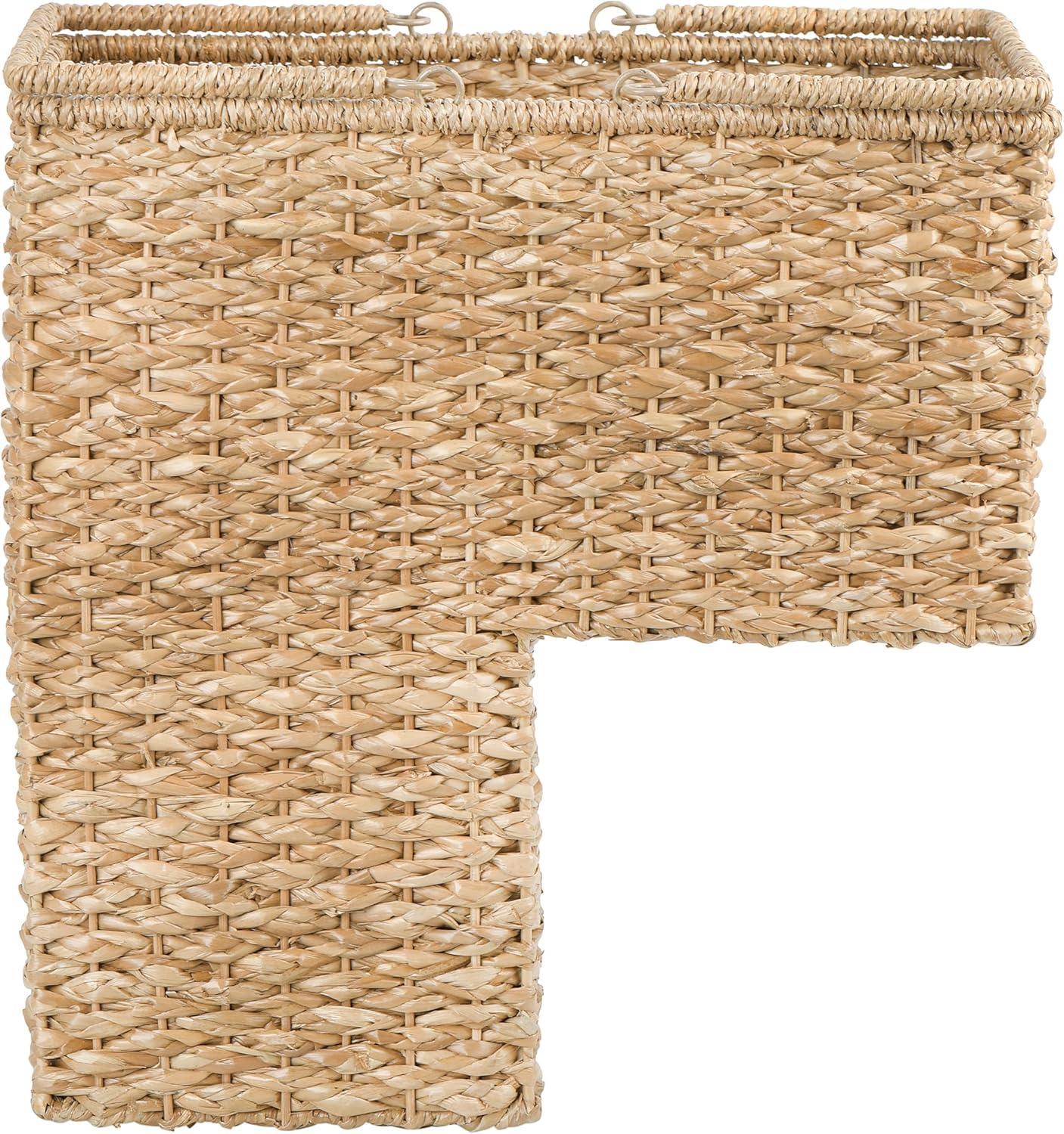 Creative Co-Op Woven & Natural Bangkuan Rope Stair Basket with Handles