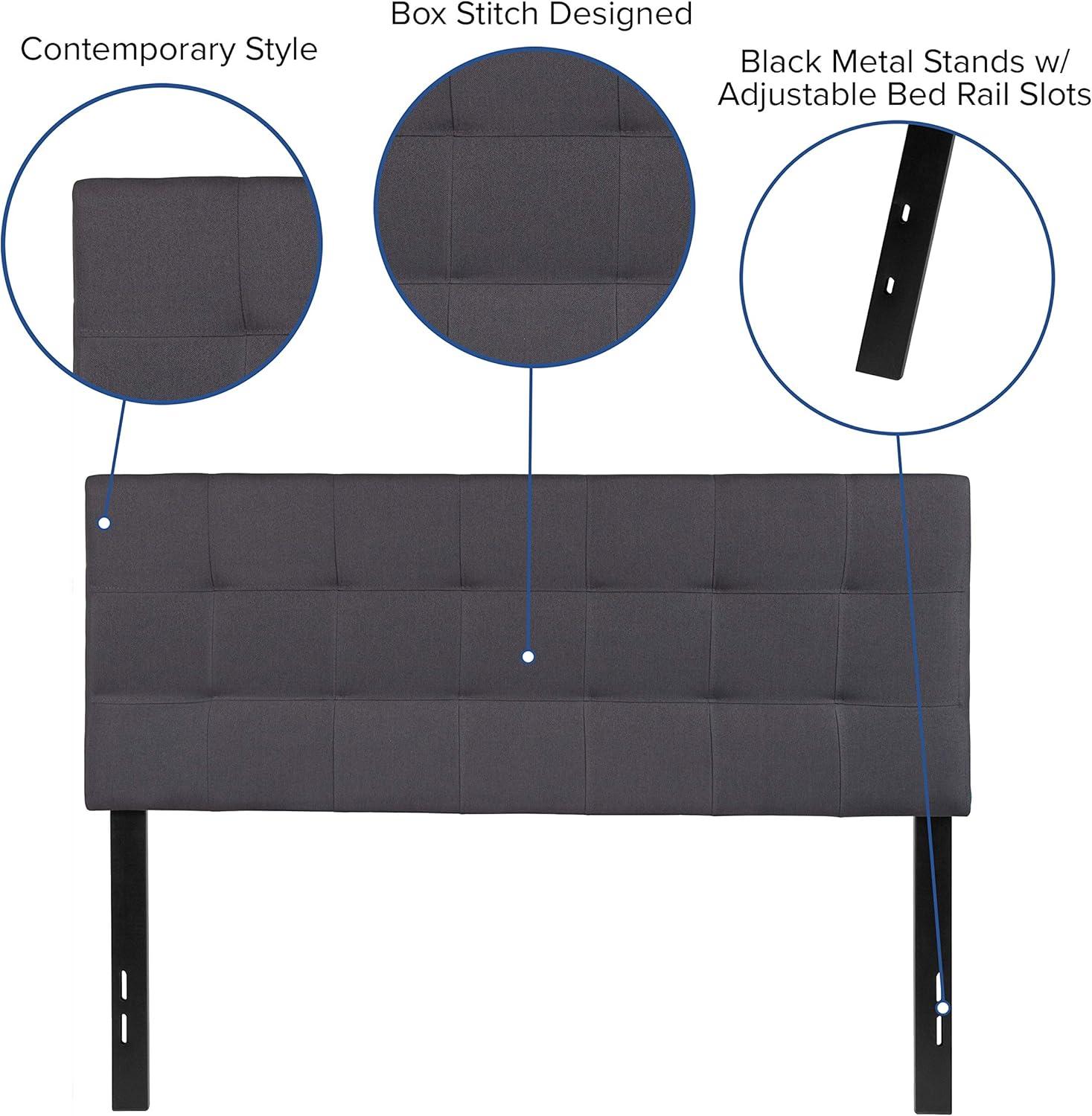 Flash Furniture Bedford Tufted Upholstered Full Size Headboard in Dark Gray Fabric