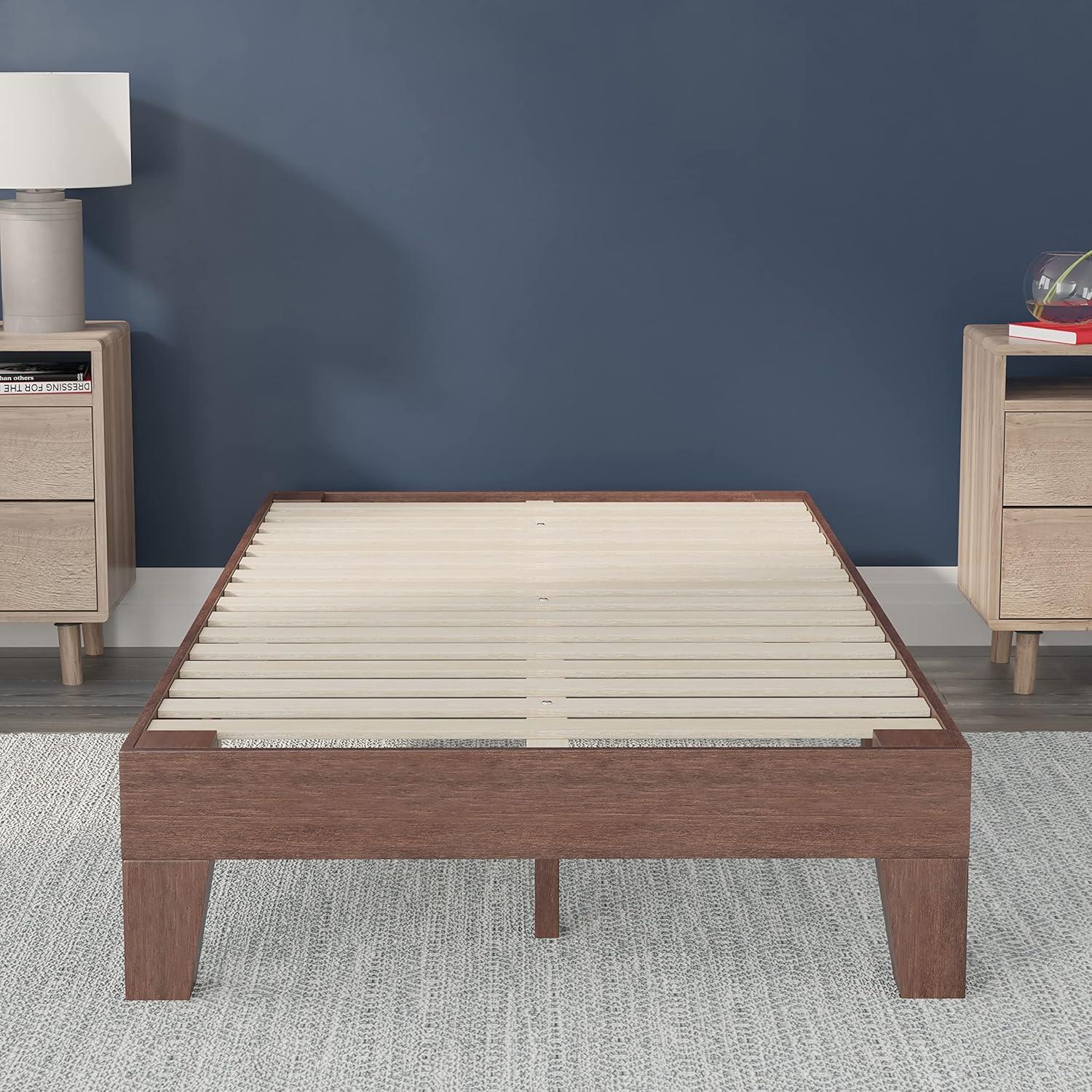 Flash Furniture Evelyn Solid Wood Platform Bed with Wooden Support Slats, No Box Spring Required