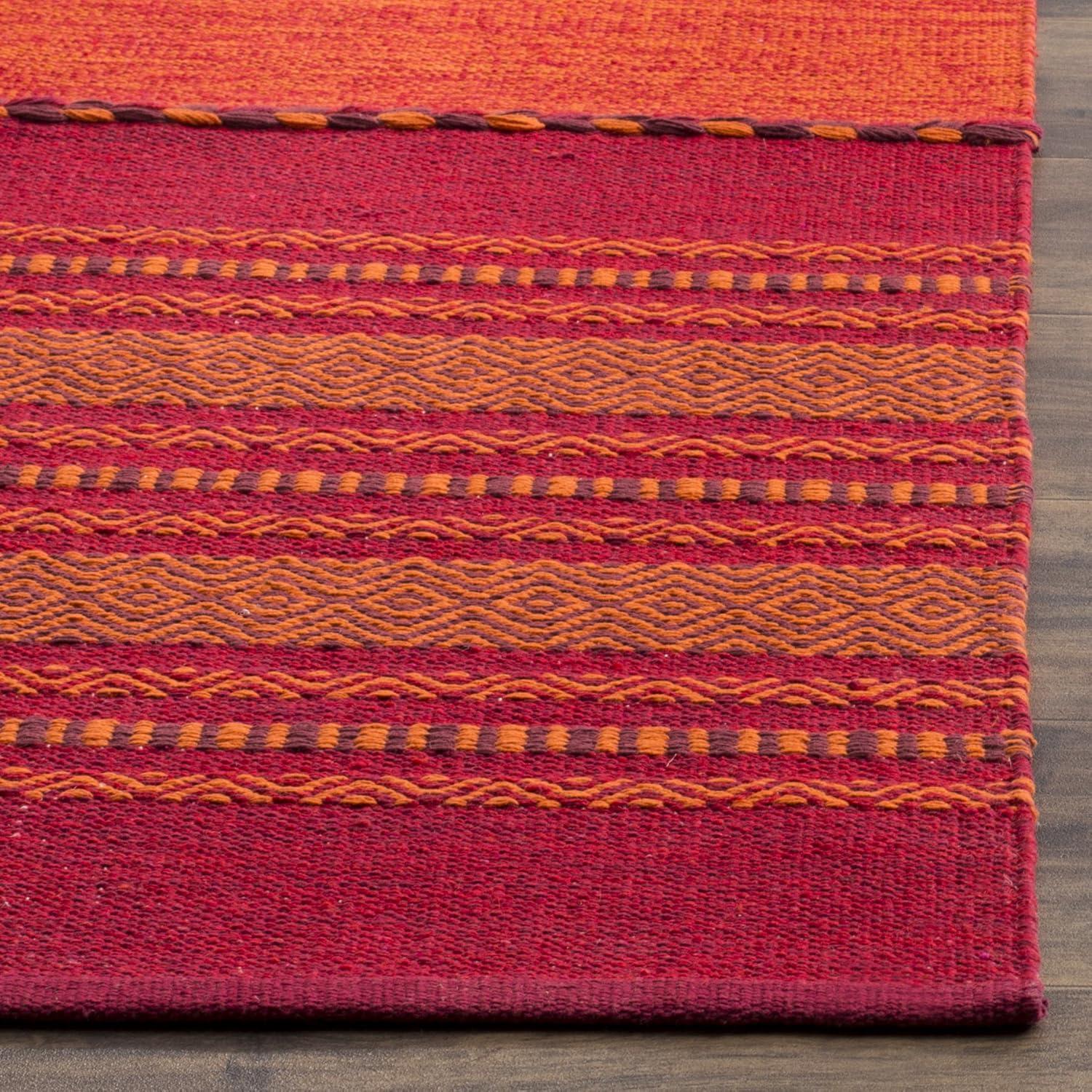 Montauk MTK215 Hand Woven Area Rug - Orange/Red - 6'x6' - Safavieh.