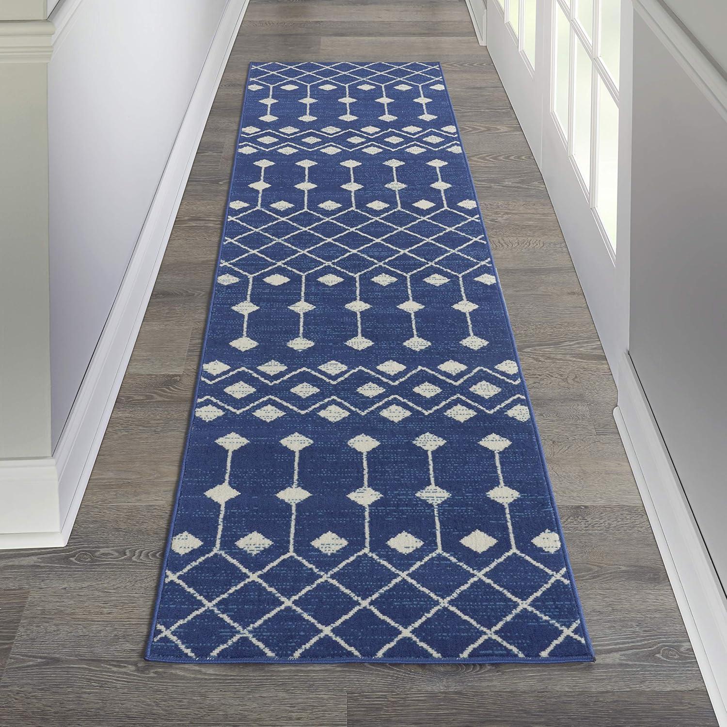 Nourison Grafix GRF37 Indoor Area Rug Navy 2'3" x 12'