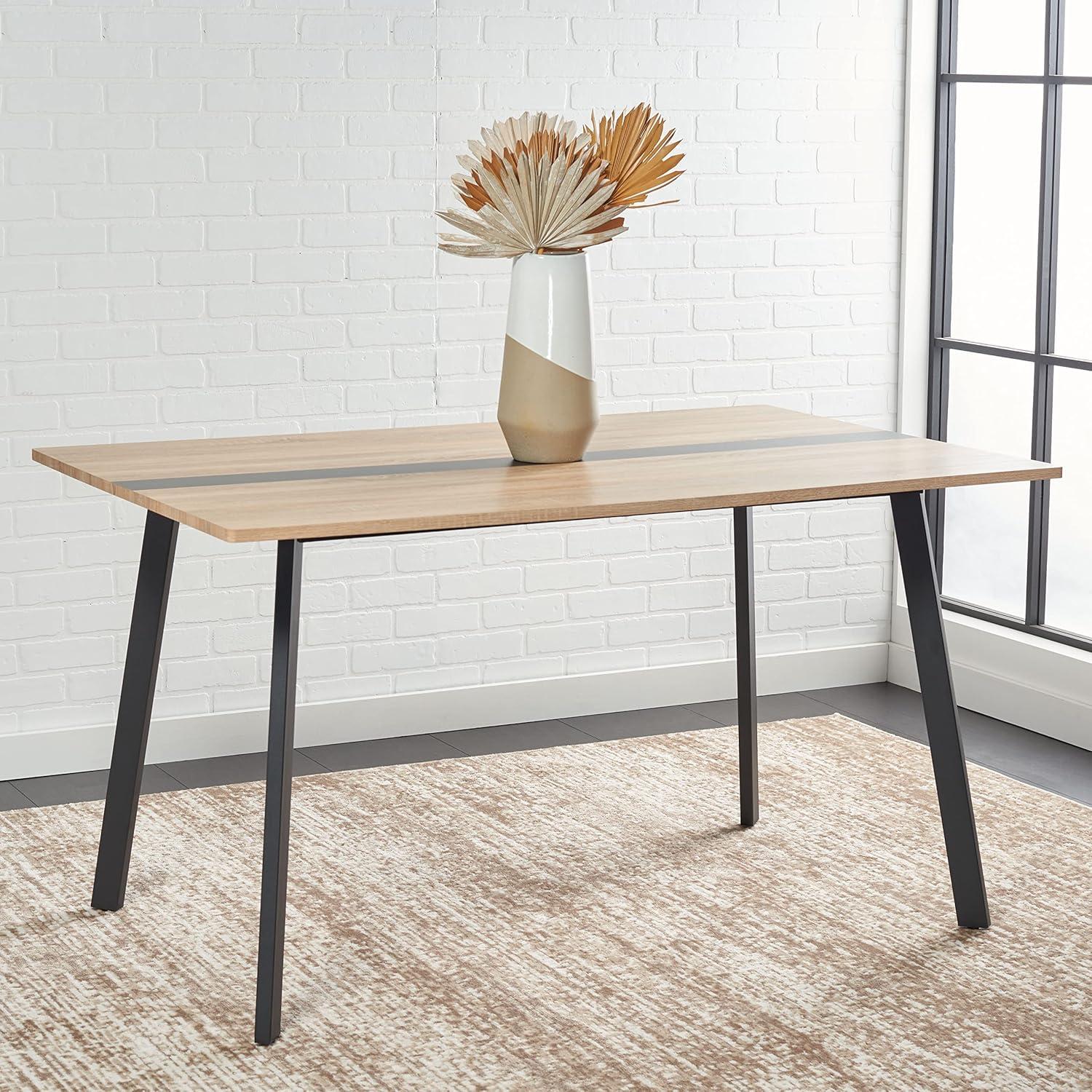 Leith Dining Table - Natural/Black - Safavieh