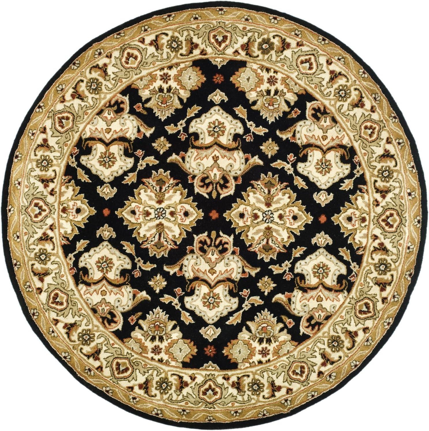 Heritage HG817 Hand Tufted Area Rug - Black/Ivory - 8'x8' - Safavieh.