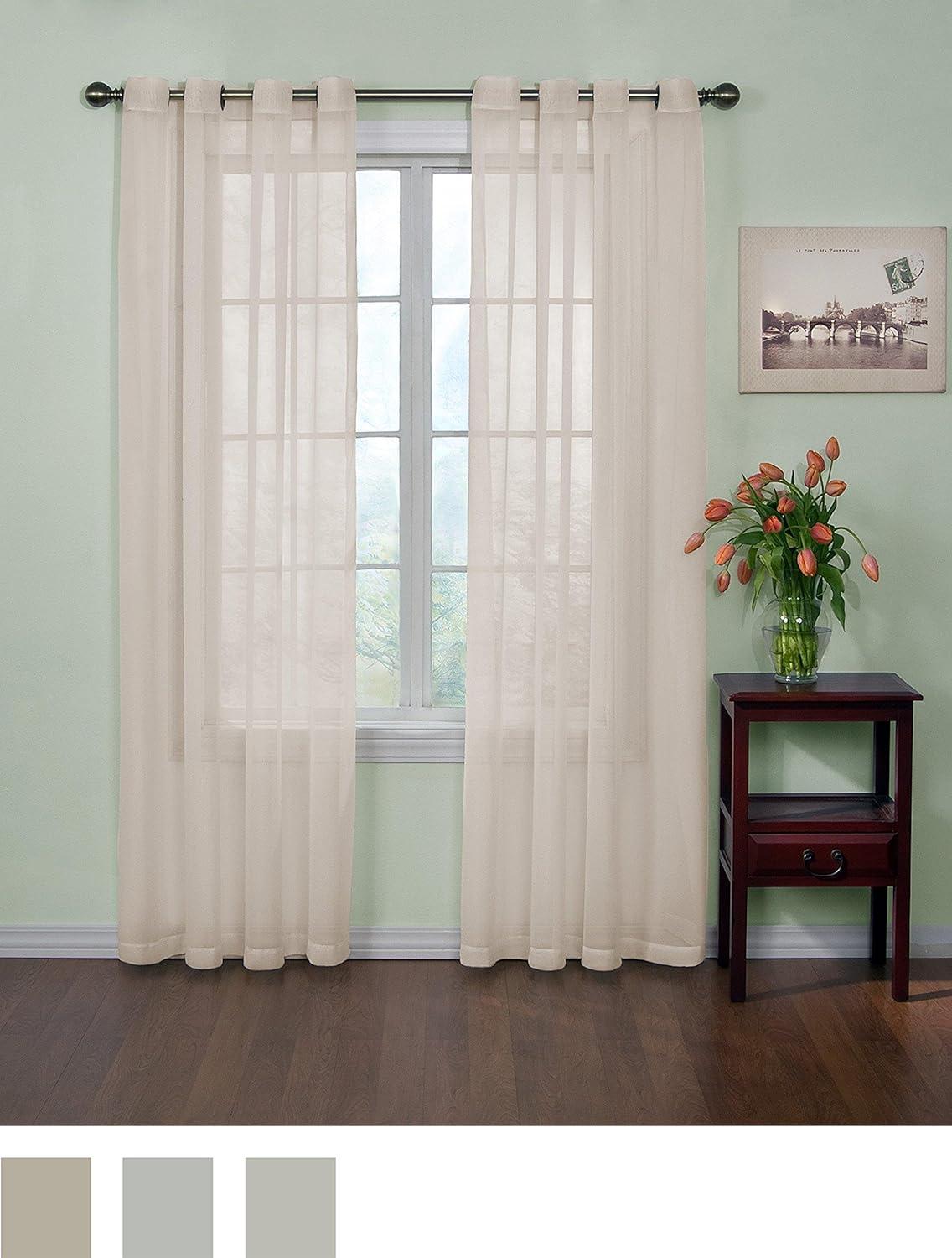 Arm & Hammer Curtain Fresh™ Odor-Neutralizing Sheer Voile Grommet 59 x 63 Curtain Panel in Ivory