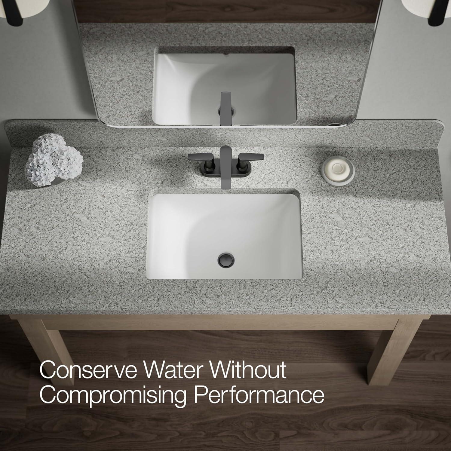 Kohler Hint Centerset 4 inch Bathroom Faucet with Pop-Up Drain Assembly, 2-Handle Bathroom Sink Faucet, 1.2 gpm