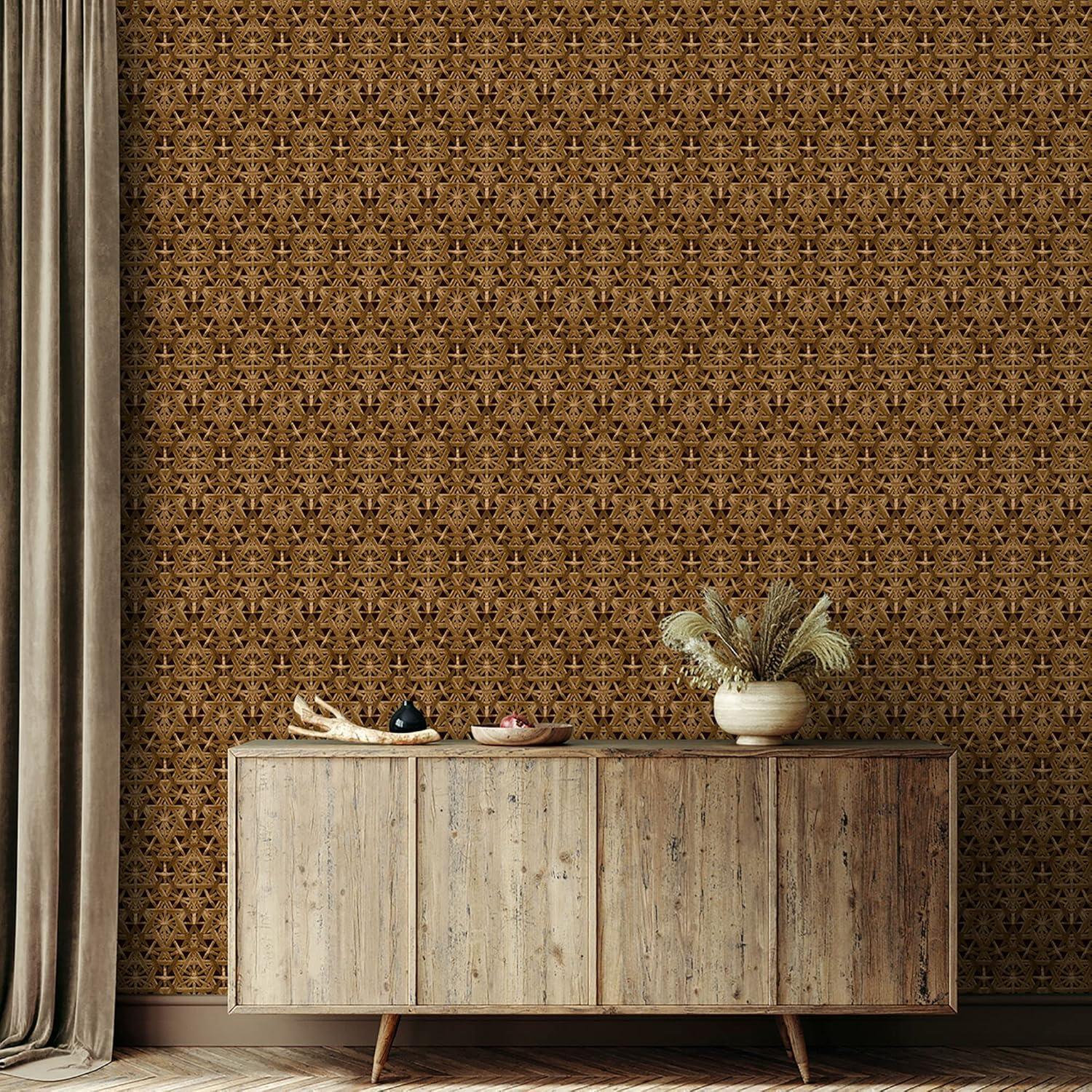 Tommy Bahama Rattan Lattice Geometric 18' L x 20.5" W Peel & Stick Wallpaper Roll