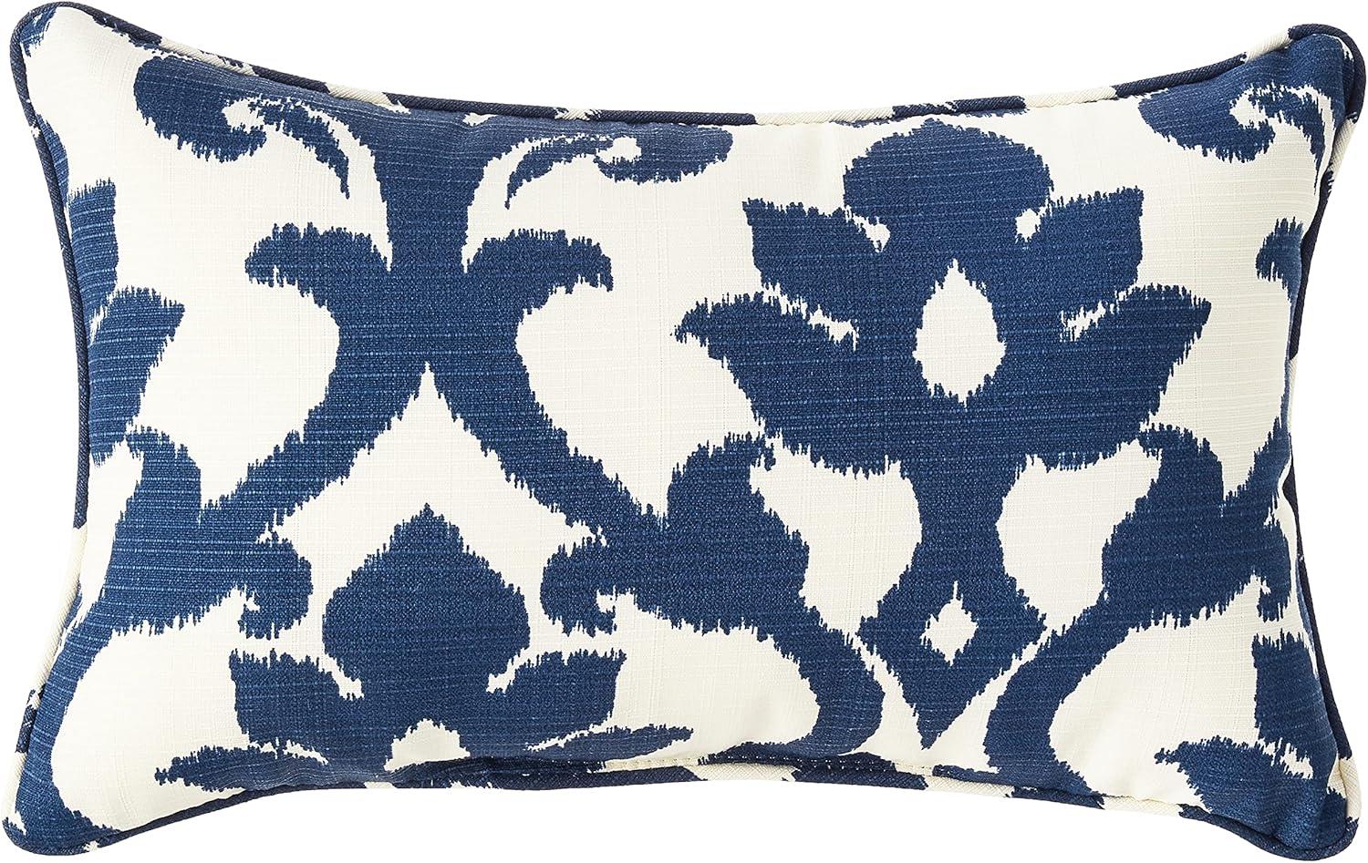 Pillow Perfect Essence Onyx Damask Indoor/Outdoor Reversible Throw Pillow (Set of 2)