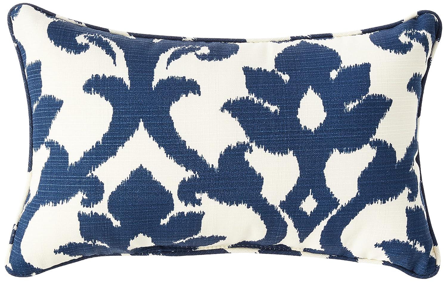 Pillow Perfect Essence Onyx Damask Indoor/Outdoor Reversible Throw Pillow (Set of 2)