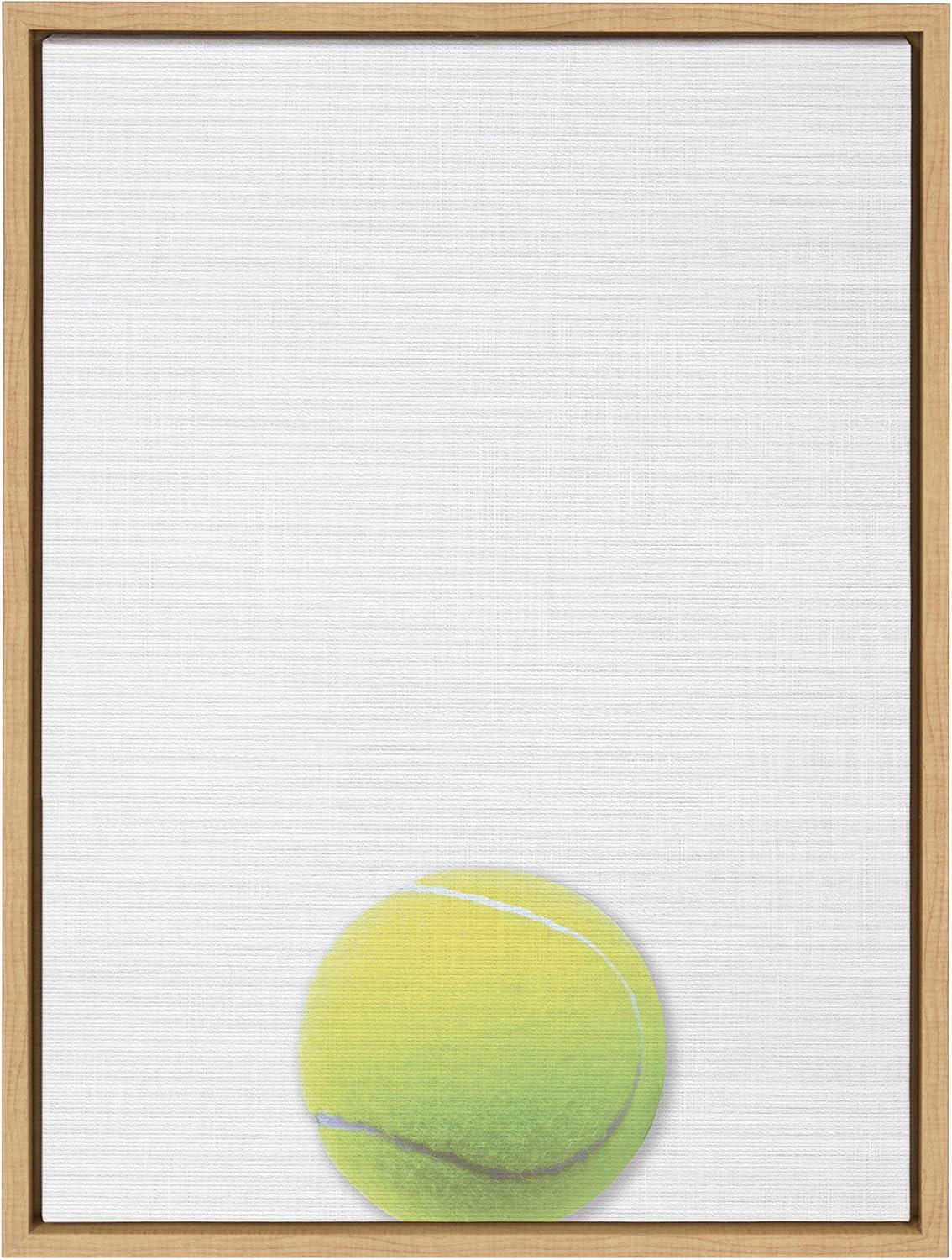 18" x 24" Sylvie Color Tennis Ball Portrait Framed Canvas Natural - DesignOvation