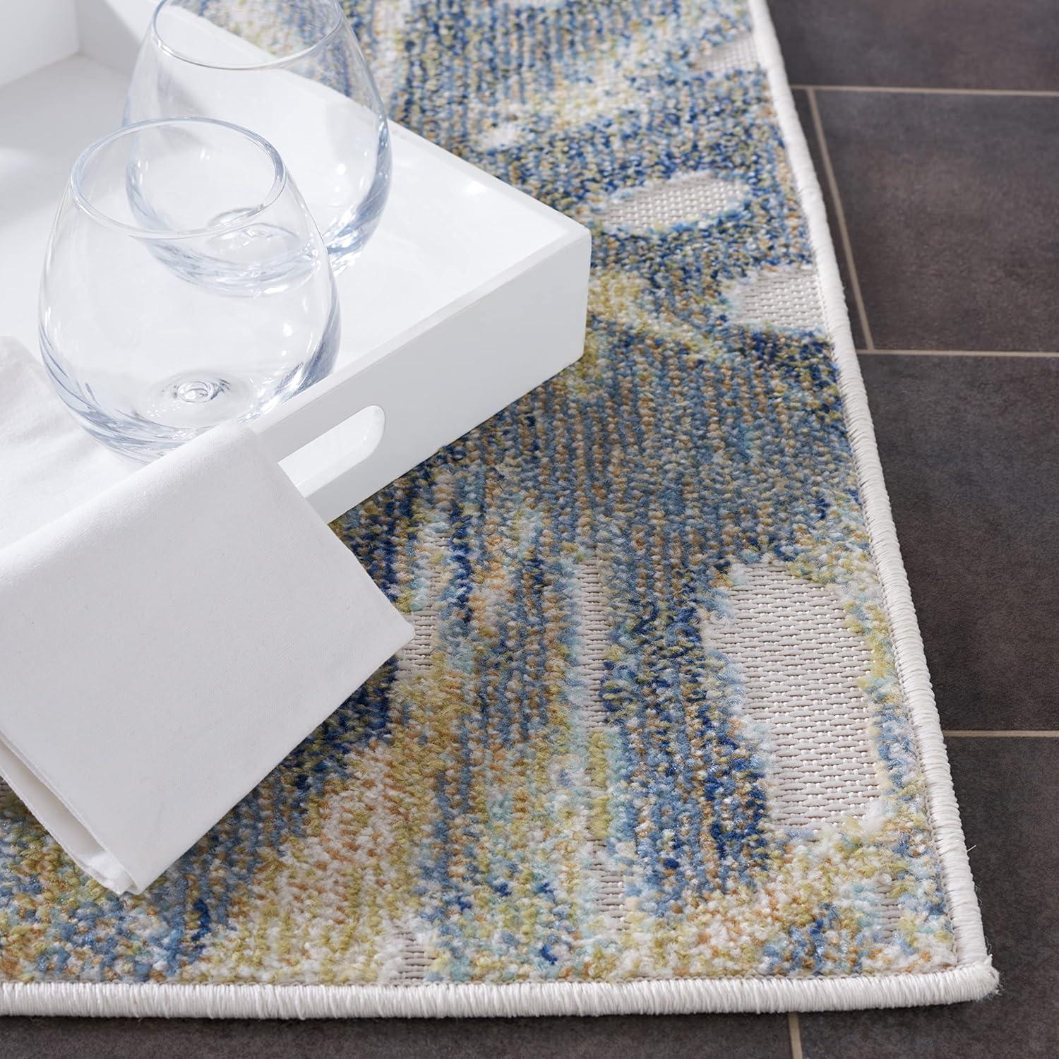 Sarasota SAR112 Power Loomed Area Rug - Light Green/Ivory - 4'5"x6'5" - Safavieh.