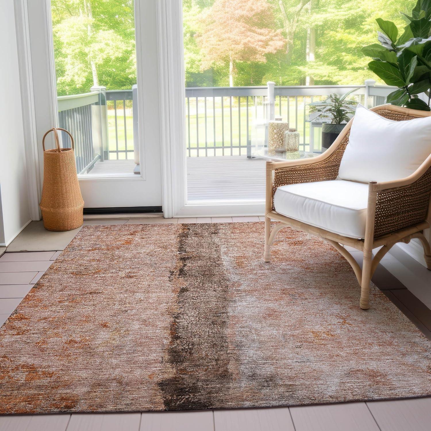 Addison Rugs Chantille ACN605 Paprika 3' x 5' Indoor Outdoor Area Rug, Easy Clean, Machine Washable, Non Shedding, Bedroom, Living Room, Dining Room, Kitchen, Patio Rug