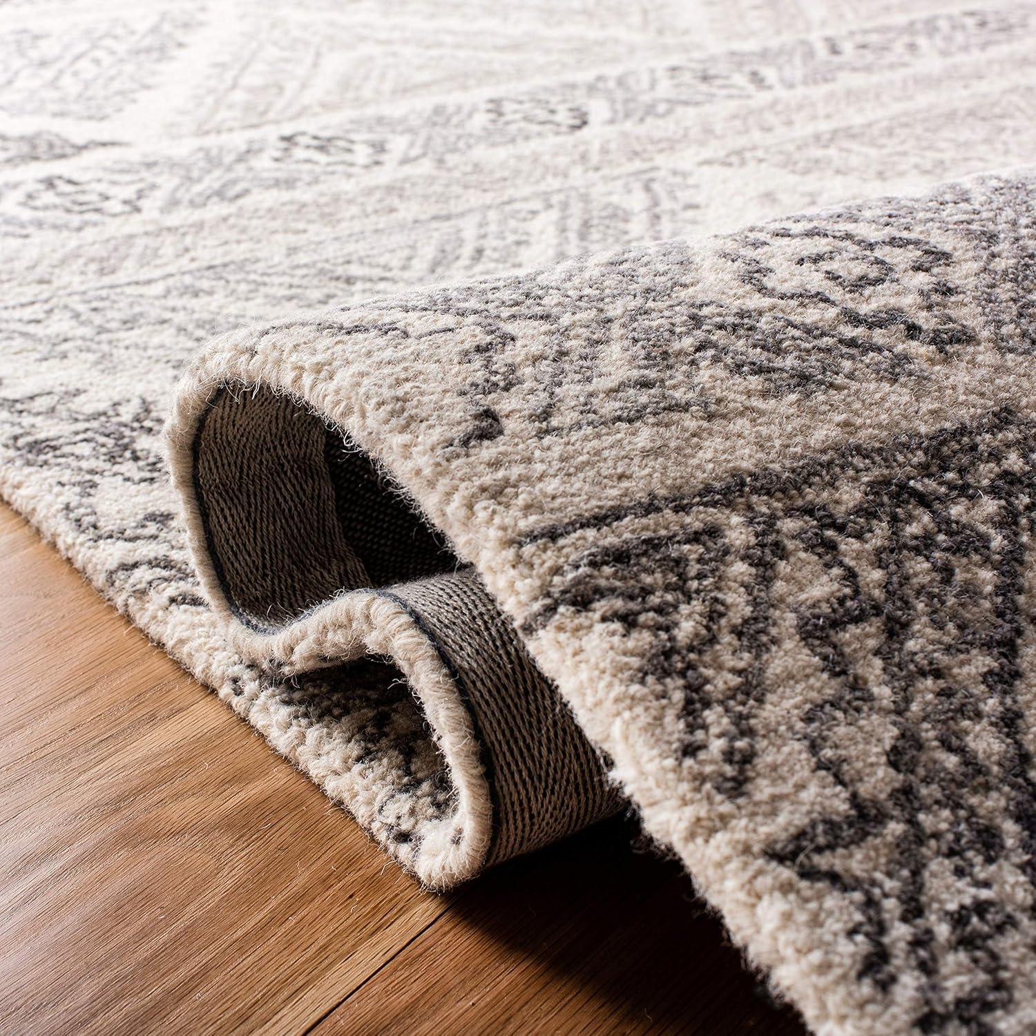 SAFAVIEH Micro-Loop Collection Accent Rug - 2'6" x 4', Ivory & Light Brown, Handmade Moroccan Boho Wool, Ideal for High Traffic Areas in Entryway, Living Room, Bedroom (MLP206B)