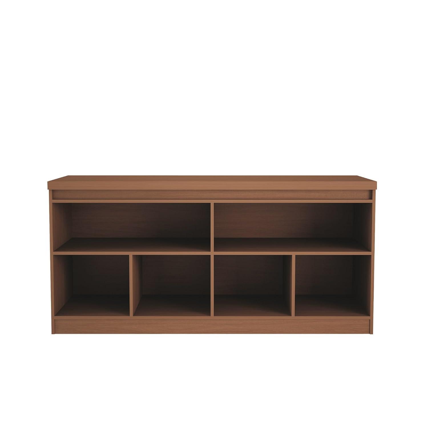 62.99" Viennese 6 Shelves Buffet Cabinet with Mirrors Matte Black - Manhattan Comfort: Modern Console Storage