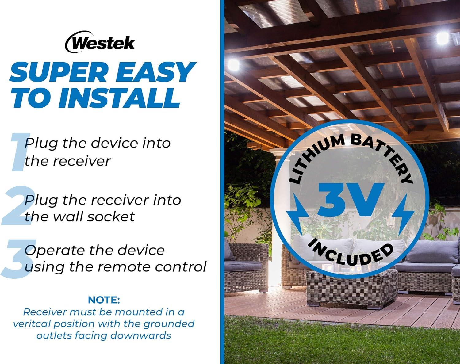 AmerTac RFK306LC Outdoor Wireless Remote & Plug-In Receiver Kit, Black
