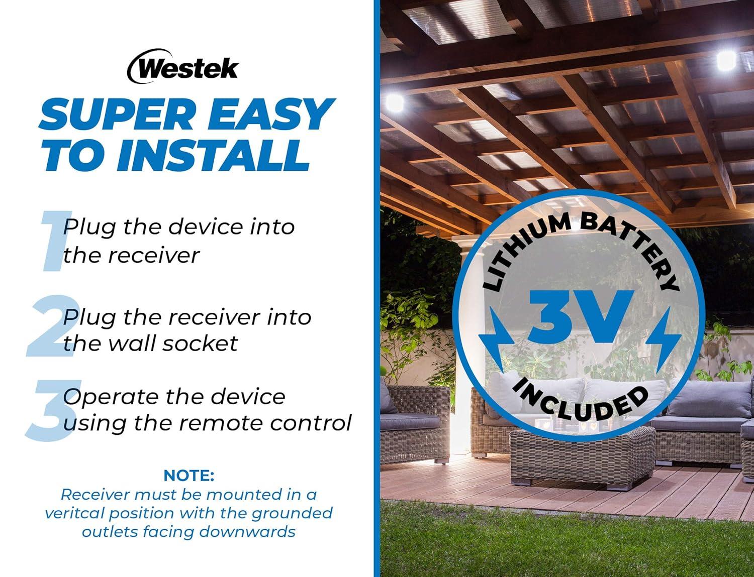 AmerTac RFK306LC Outdoor Wireless Remote & Plug-In Receiver Kit, Black
