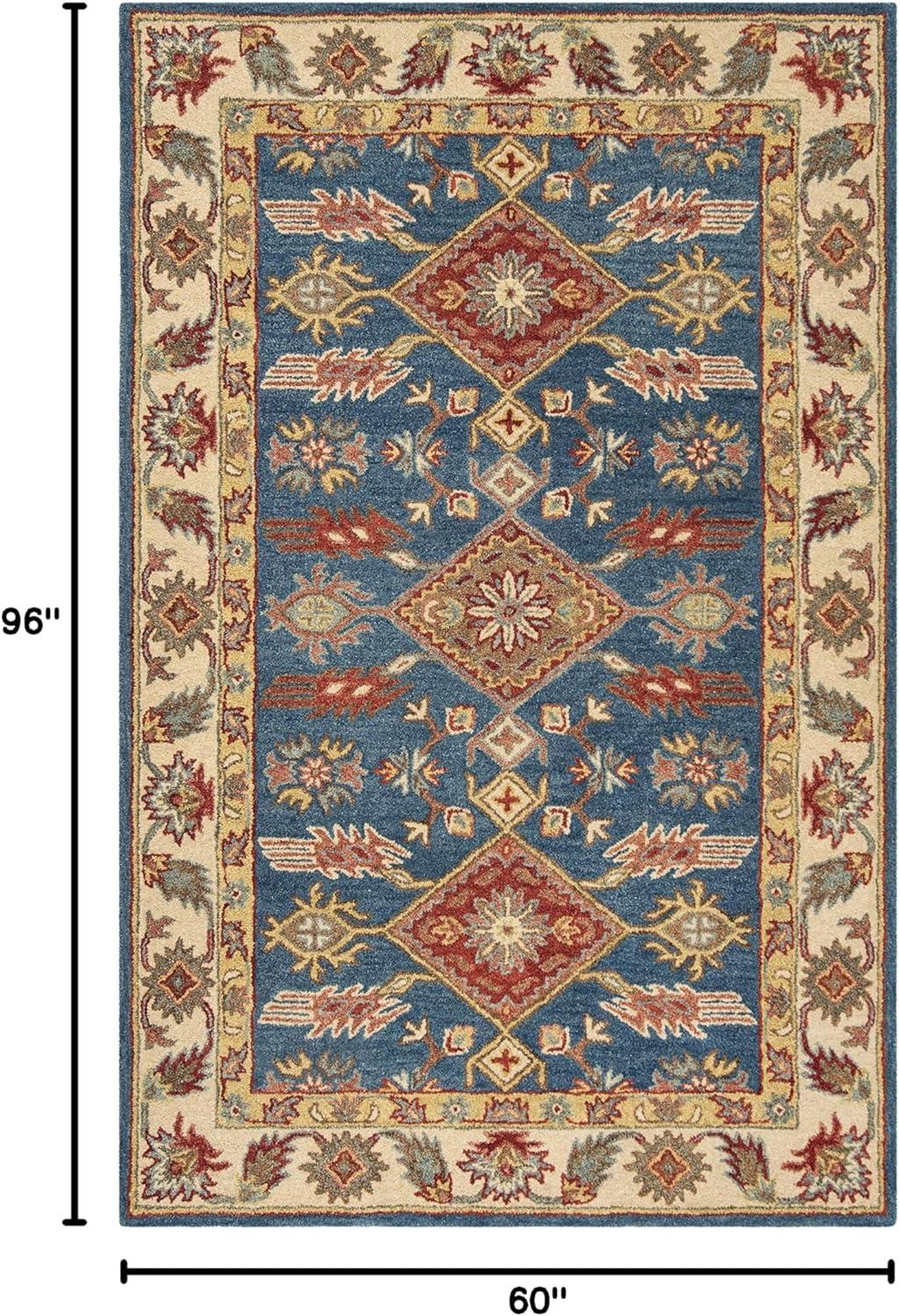 SAFAVIEH Antiquity Sydney Traditional Wool Area Rug, Blue/Red, 5' x 8'