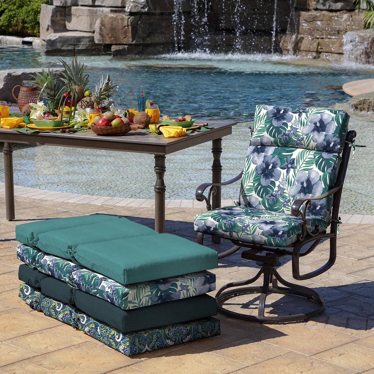 Salome Tropical Blue 21"x20" Outdoor Dining Chair Cushion