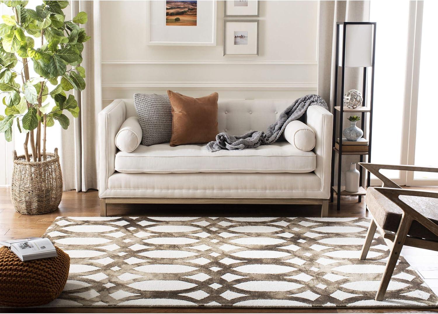 Dip Dye DDY675 Hand Tufted Area Rug - Ivory/Chocolate - 8'x10' - Safavieh.