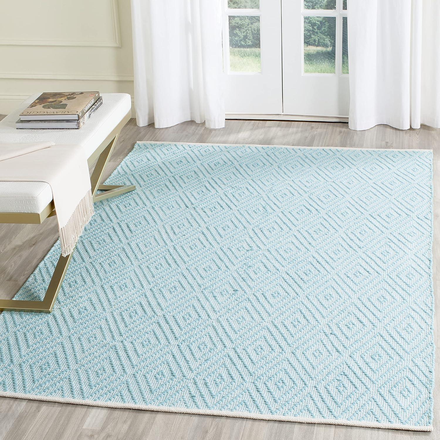 Montauk MTK811 Hand Woven Indoor Area Rug - Turquoise/Ivory - 5'x7' - Safavieh.
