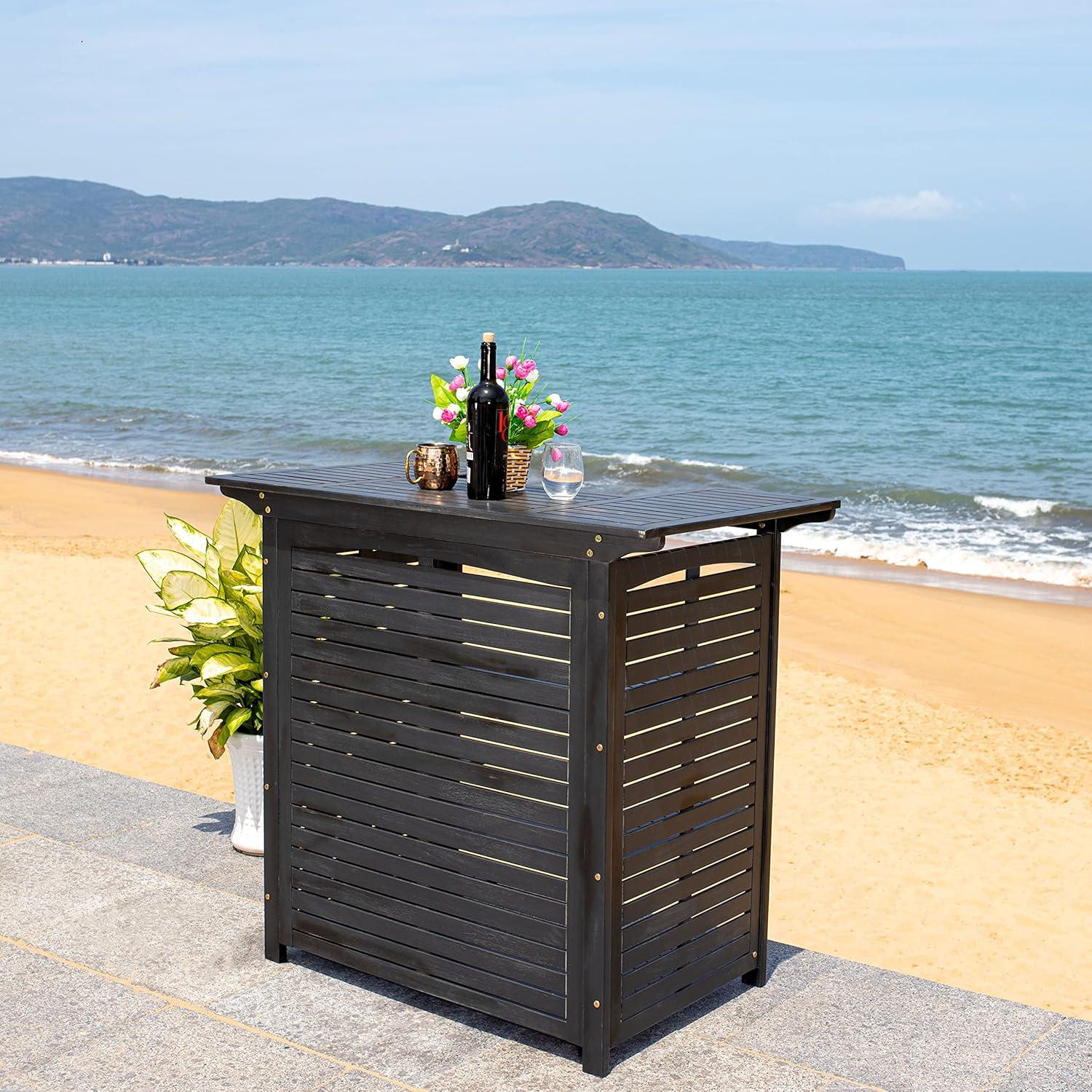 Monterey Patio Outdoor Bar Table - Black - Safavieh