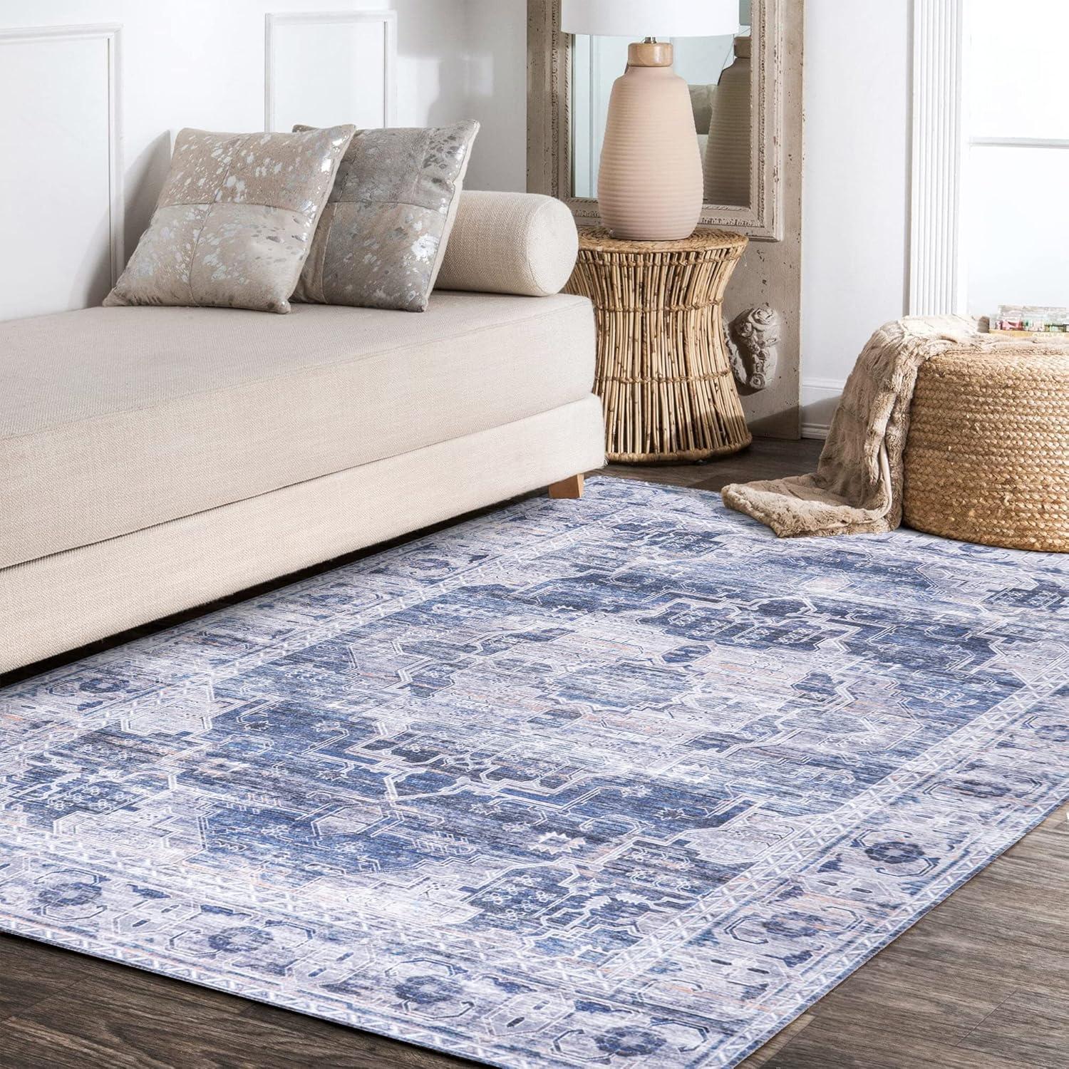 Alanya Ornate Medallion Washable Area Rug - JONATHAN Y