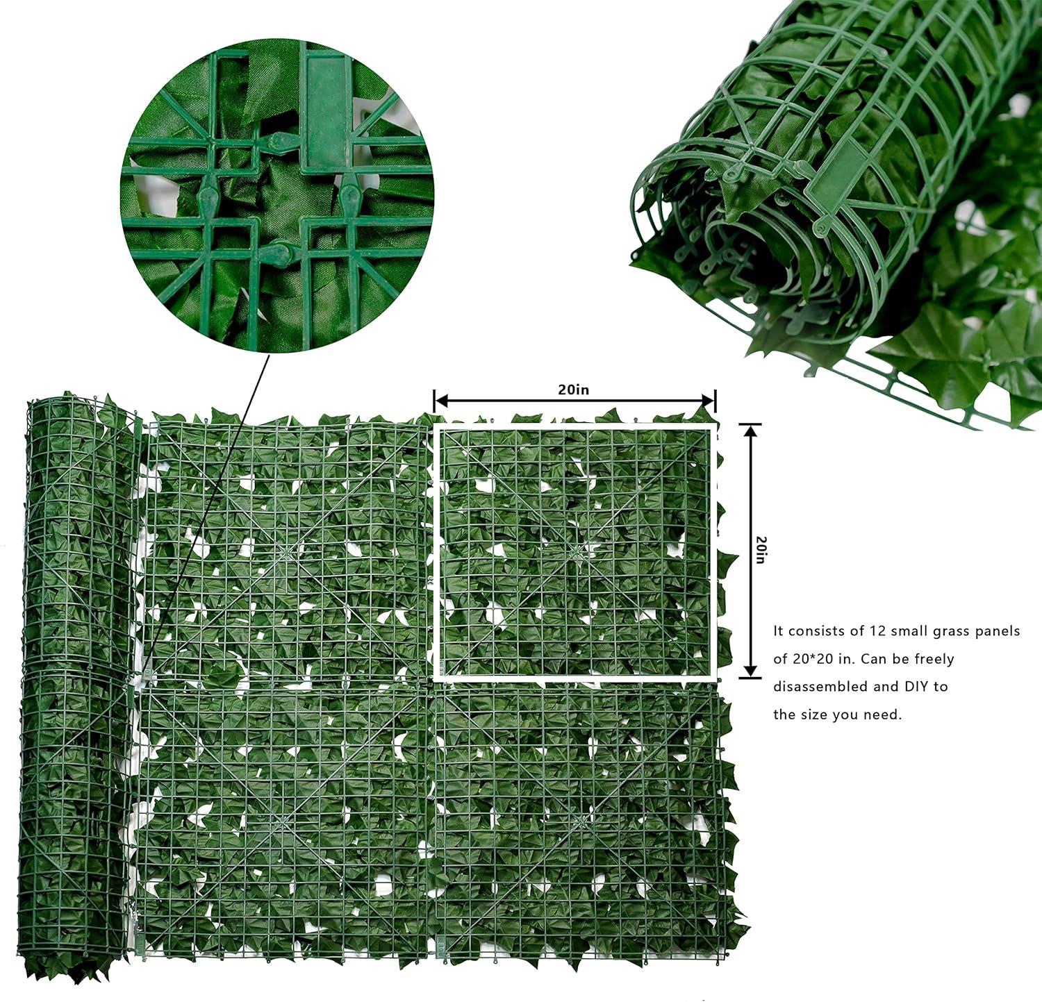 Green 40x120 Inch Artificial Ivy Privacy Fence Screen