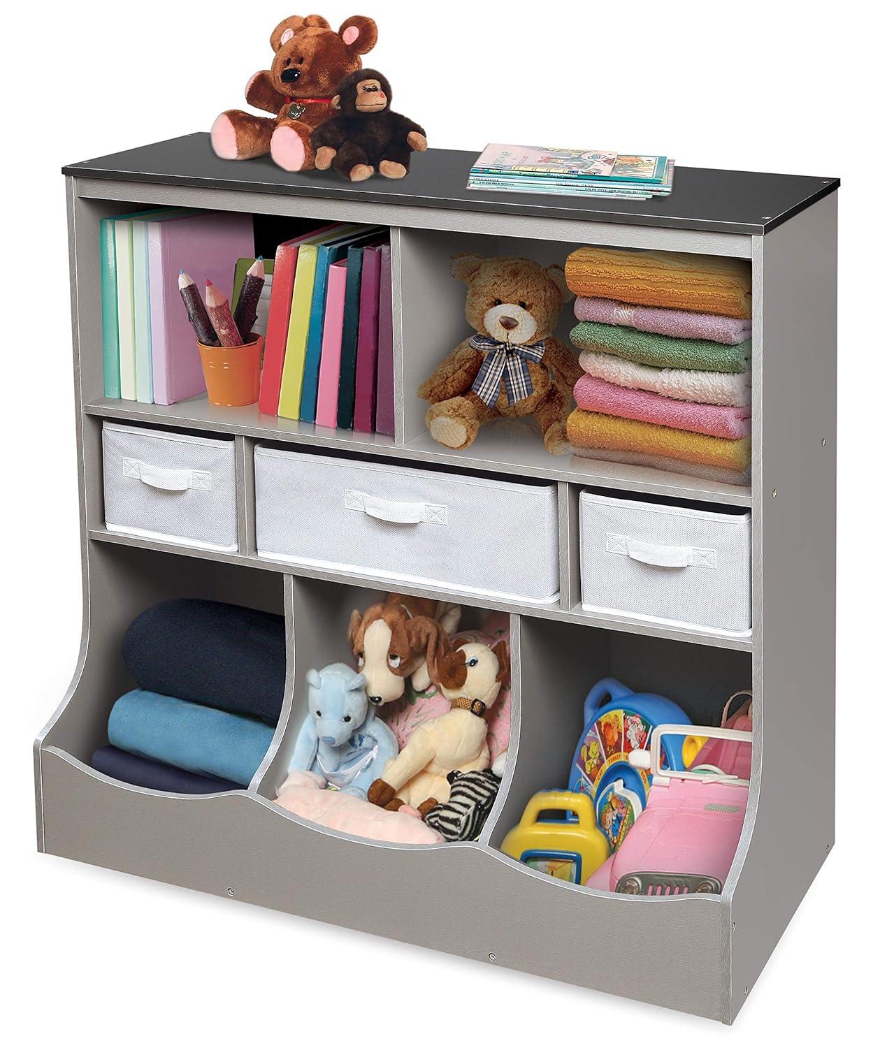 Badger Basket Combo Bin Storage Unit with Three Baskets  (Gray)